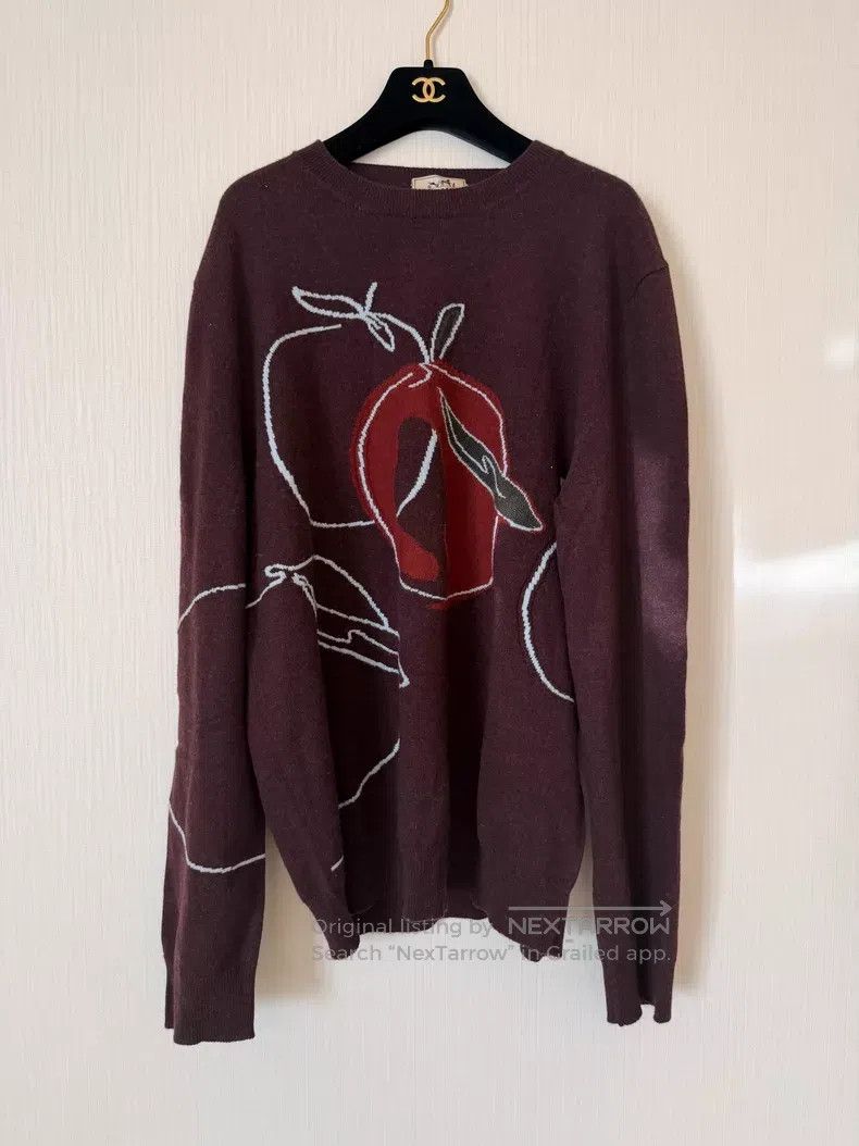 Hermes Hermes Men's Cashmere Sweater with Red Apple Pattern Size US XL / EU 56 / 4 - 1 Thumbnail