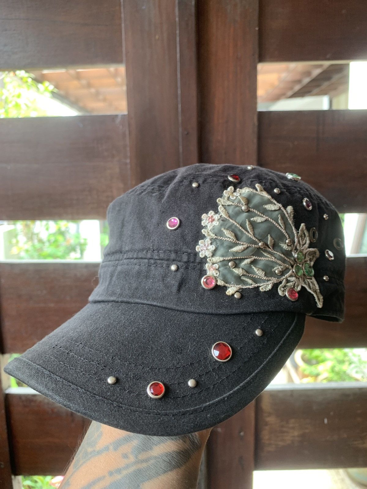 Beauty Beast Japanese Butterfly Studded Patrol Cap Size ONE SIZE - 2 Thumbnail