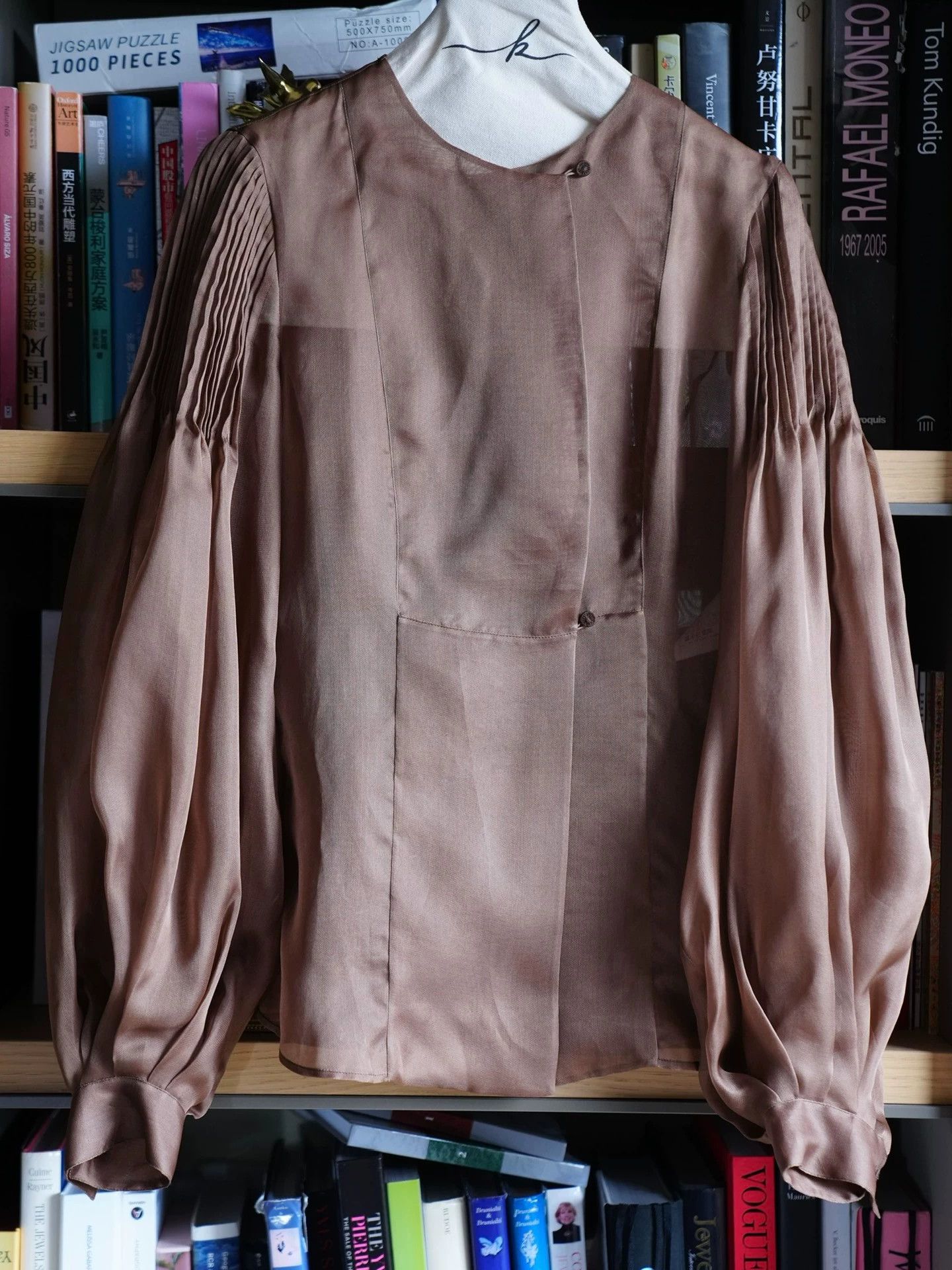 Gianfranco Ferre Gianfranco Ferre Vintage Silk Organza Shirt Camel it40/S Size S / US 4 / IT 40 - 2 Thumbnail