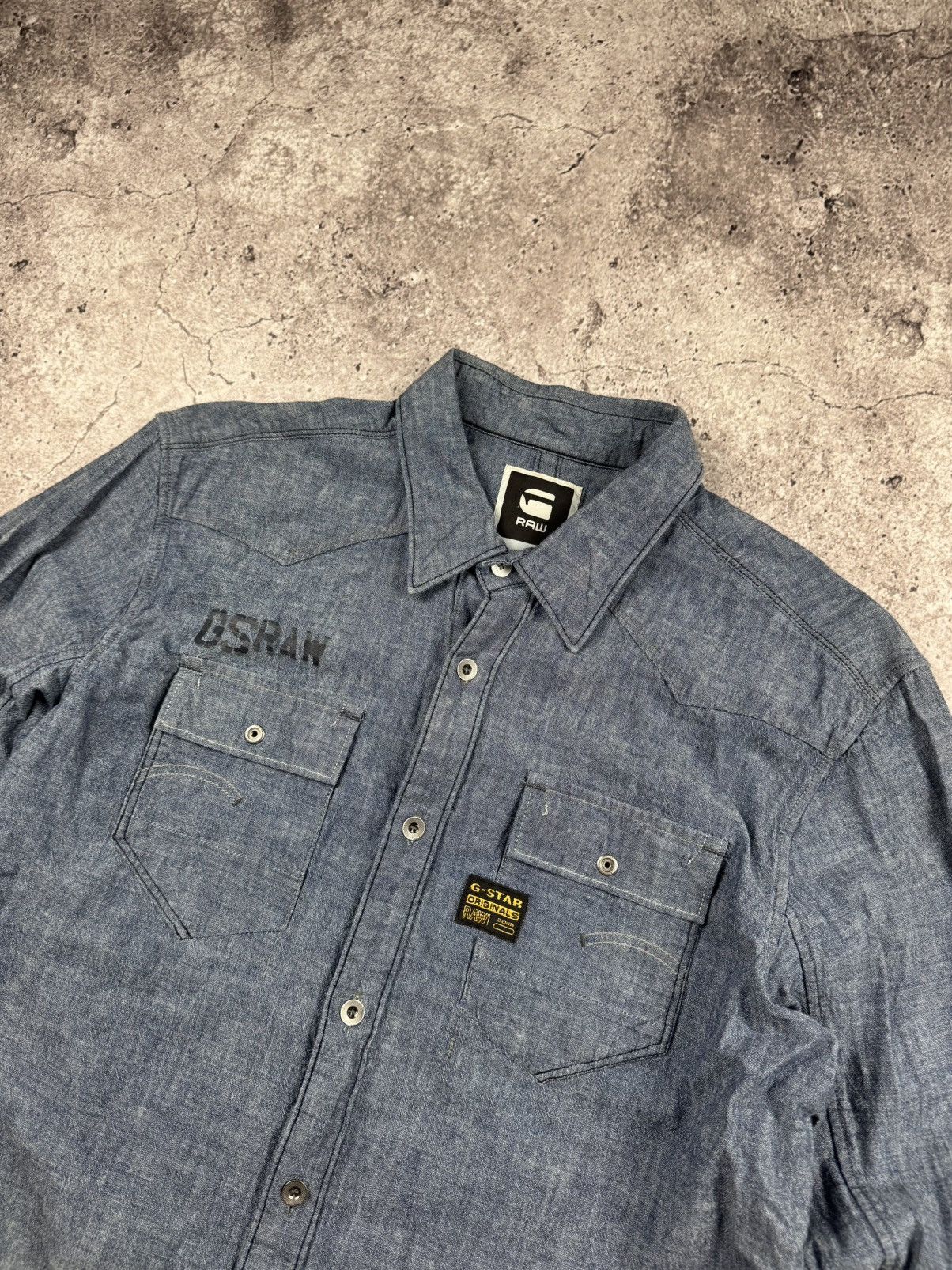 G-Star G STAR RAW DENIM LONG SLEEVE SHIRT Y2K Size US XL / EU 56 / 4 - 2 Thumbnail