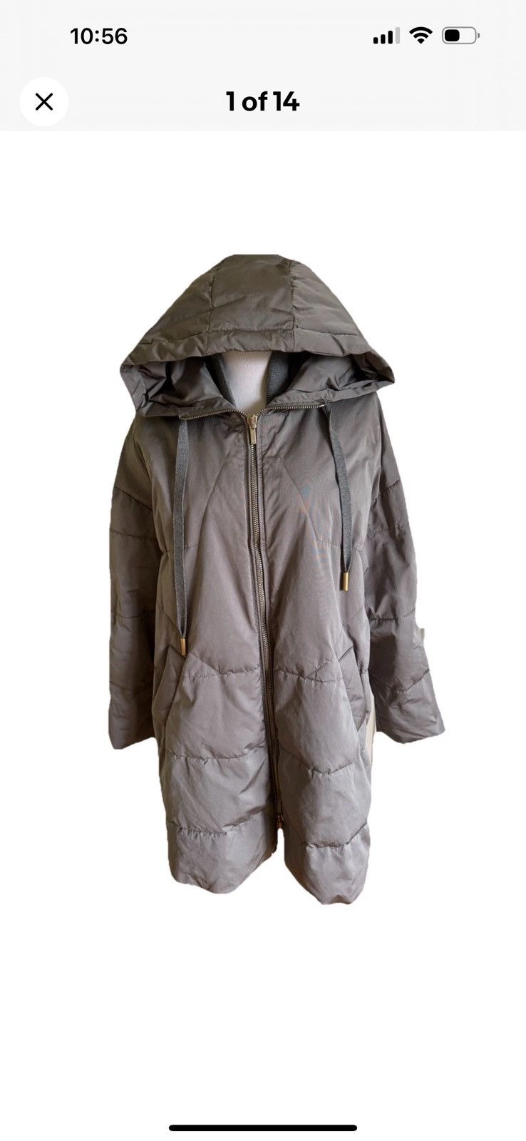 Other LORENA ANTONIAZZI Women Gray Oversized Puffer Jacket 8-10/44 Size M / US 6-8 / IT 42-44 - 1 Thumbnail