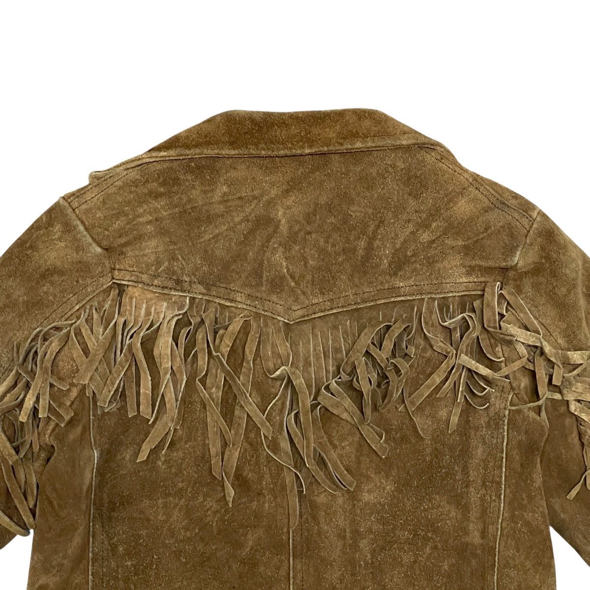 Vintage Vintage 70s Pypsa Suede Fringe Western Boho Jacket - Junior Size US XXS / EU 40 - 6 Thumbnail