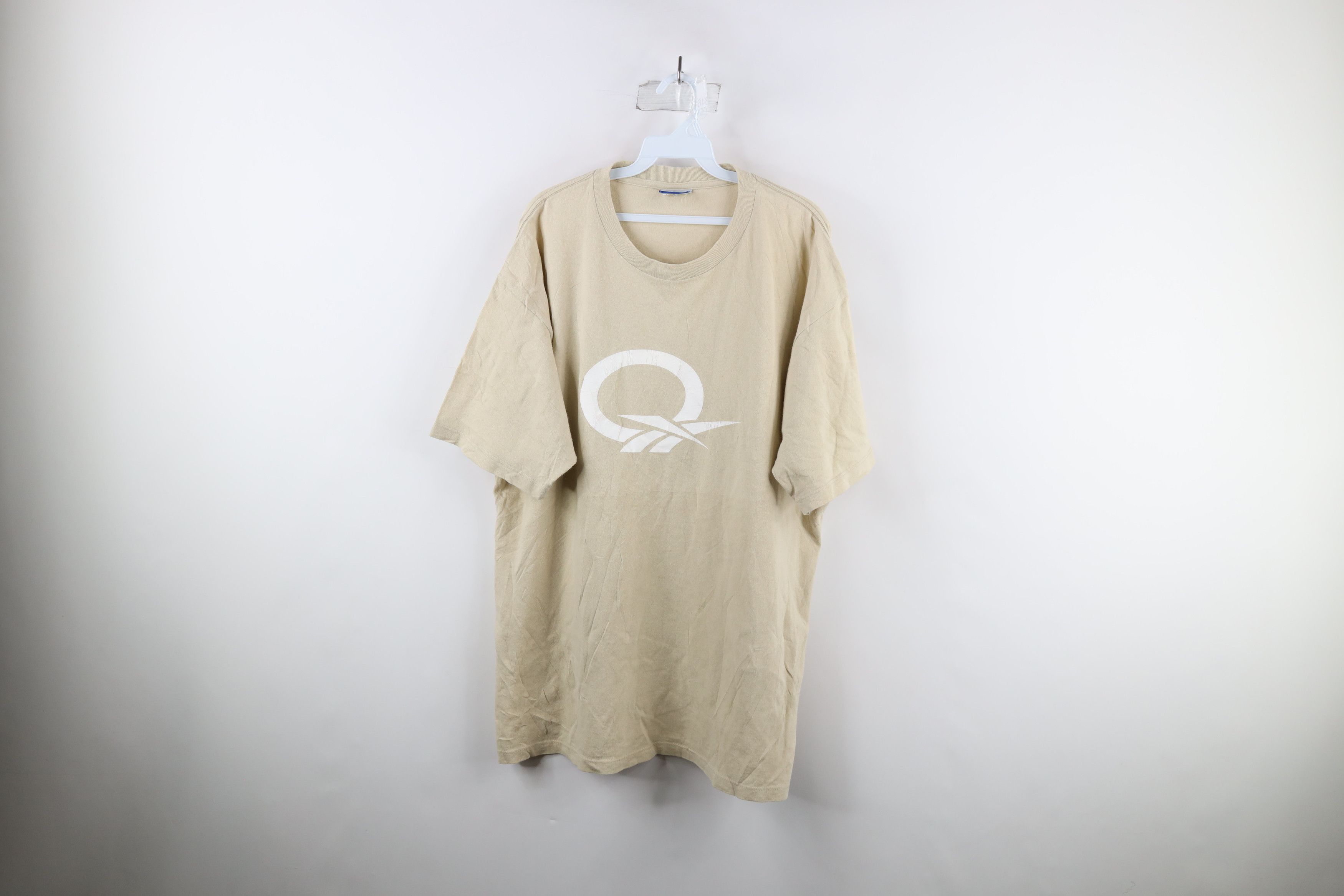 image of 90's Reebok Question Short Sleeve T-Shirt Usa Beige, Men's (Size XL)