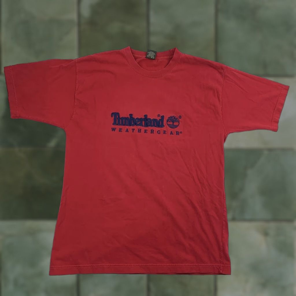 Timberland VINTAGE Timberland Shirt Adult L Red Embroidered Grunge Y2K American Men Size US L / EU 52-54 / 3 - 1 Thumbnail