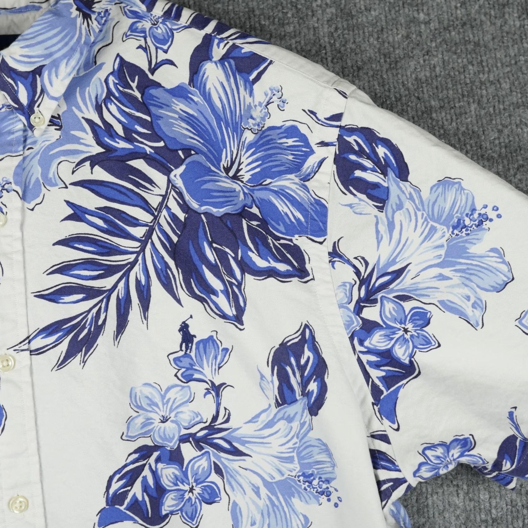 Ralph Lauren Ralph Lauren Shirt Mens XL Blue Floral Hawaiian Button Up Slim Fit Short Sleeve Size US XL / EU 56 / 4 - 4 Thumbnail