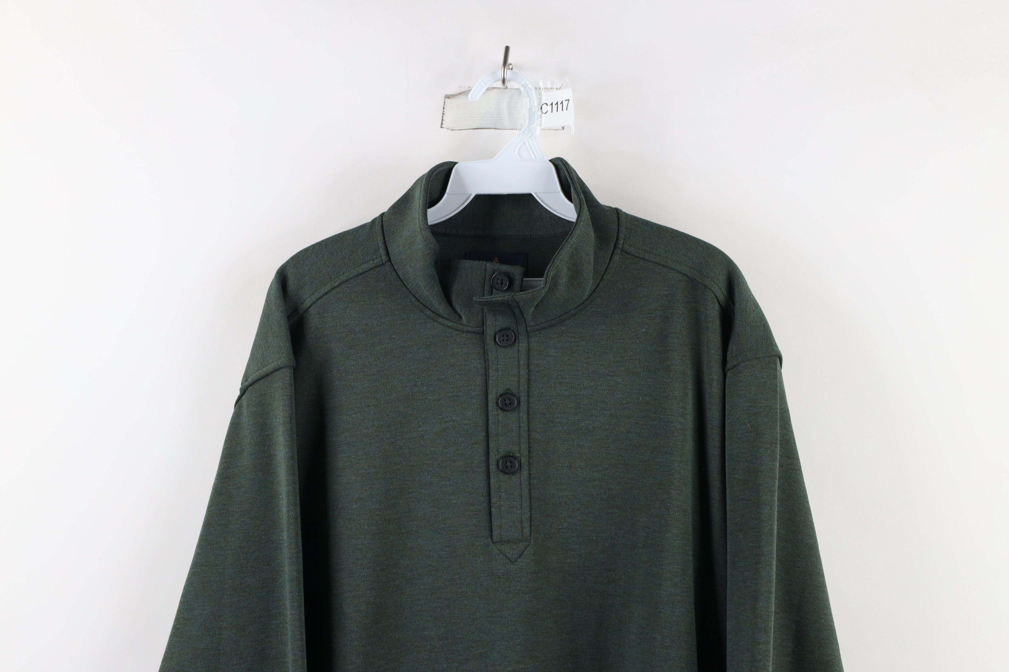 Brooks Brothers × Vintage Brooks Brothers Rayon Blend Knit Henley Sweater Green Size US XL / EU 56 / 4 - 2 Thumbnail