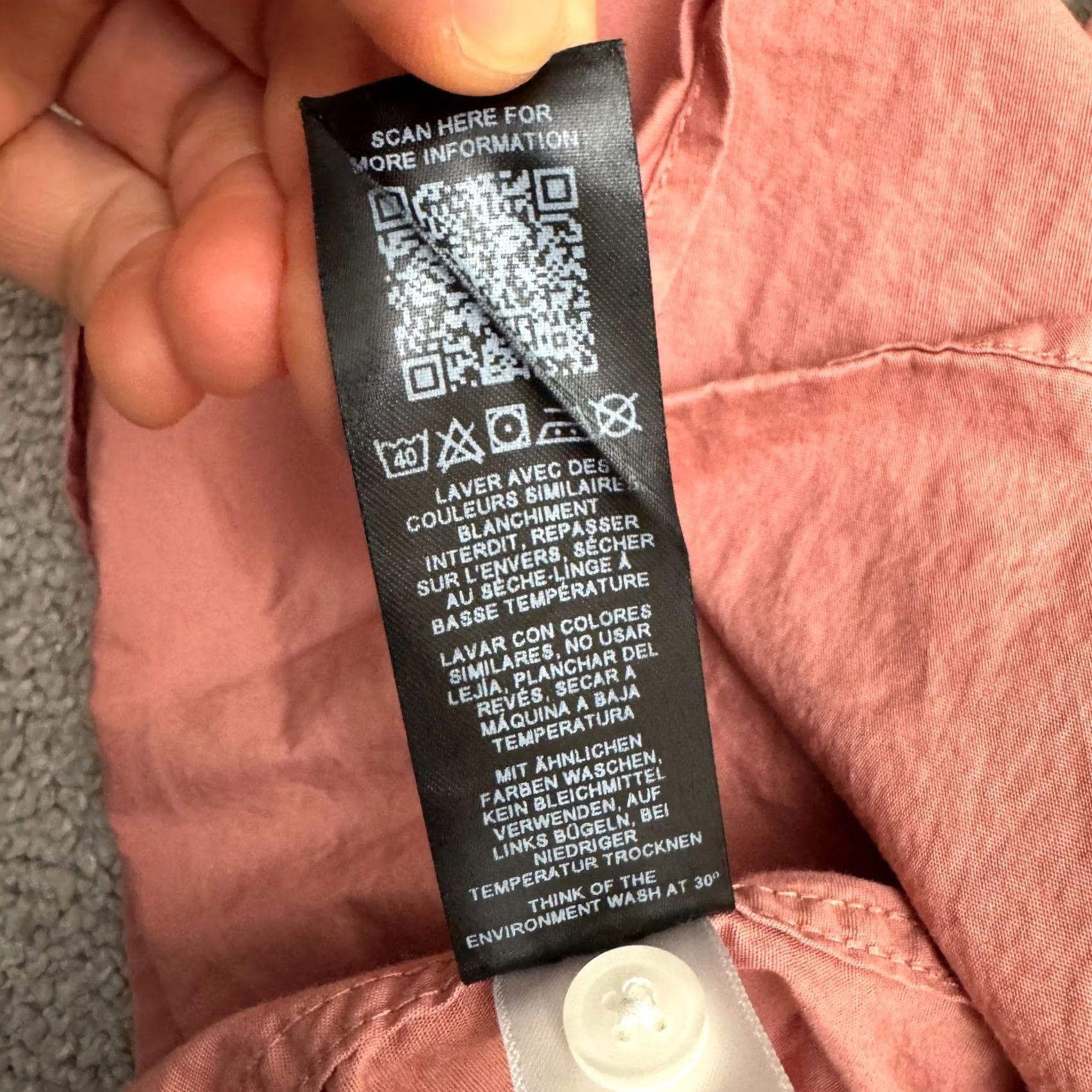Asos ASOS Band Collar Shirt Mens Small Pink Long Sleeve Cotton Top Button Down Size US S / EU 44-46 / 1 - 7 Thumbnail