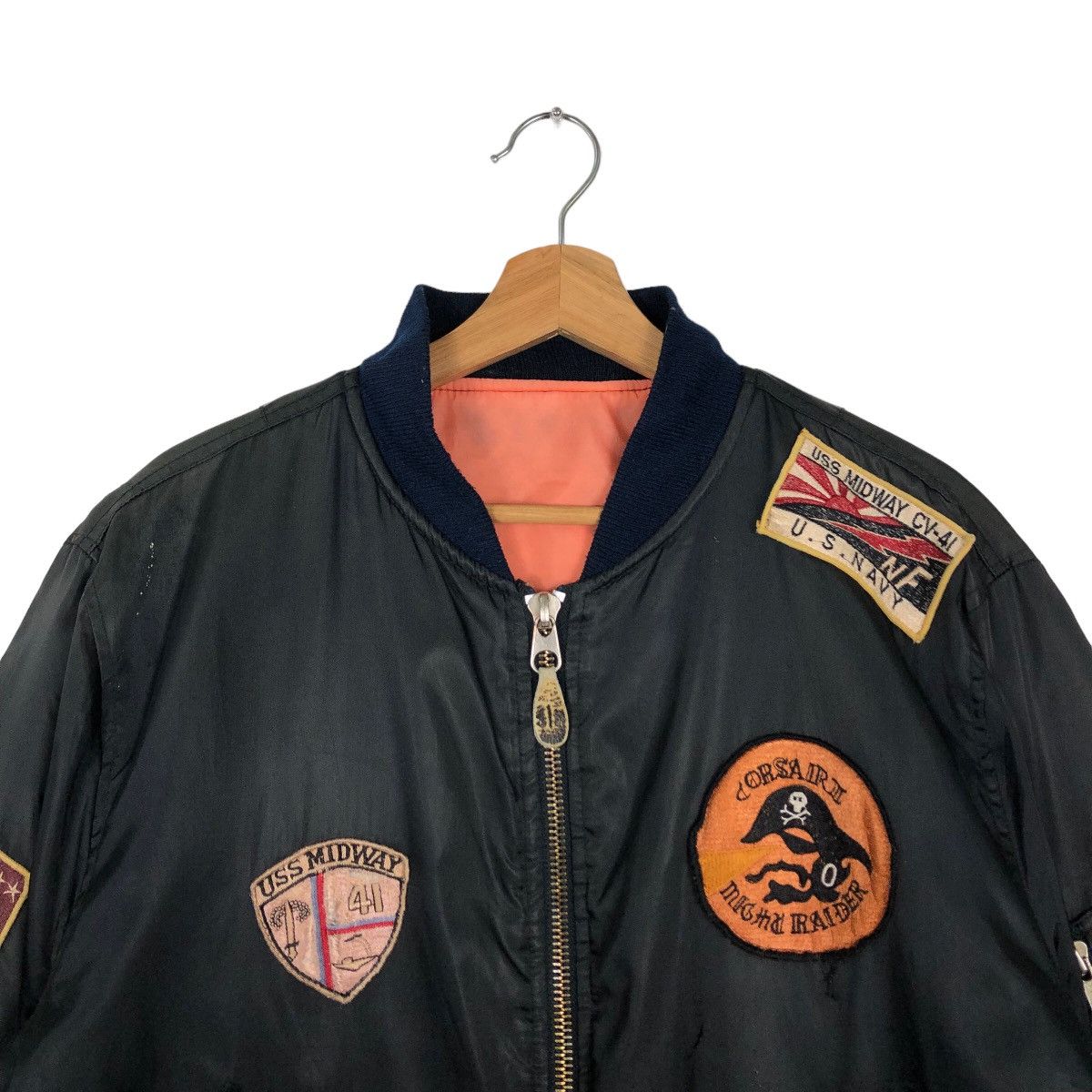 Japanese Brand 🔥90s RIOT RIOT REVERSIBLE BOMBER JACKET USS MIDWAY MILITARY Size US M / EU 48-50 / 2 - 3 Thumbnail