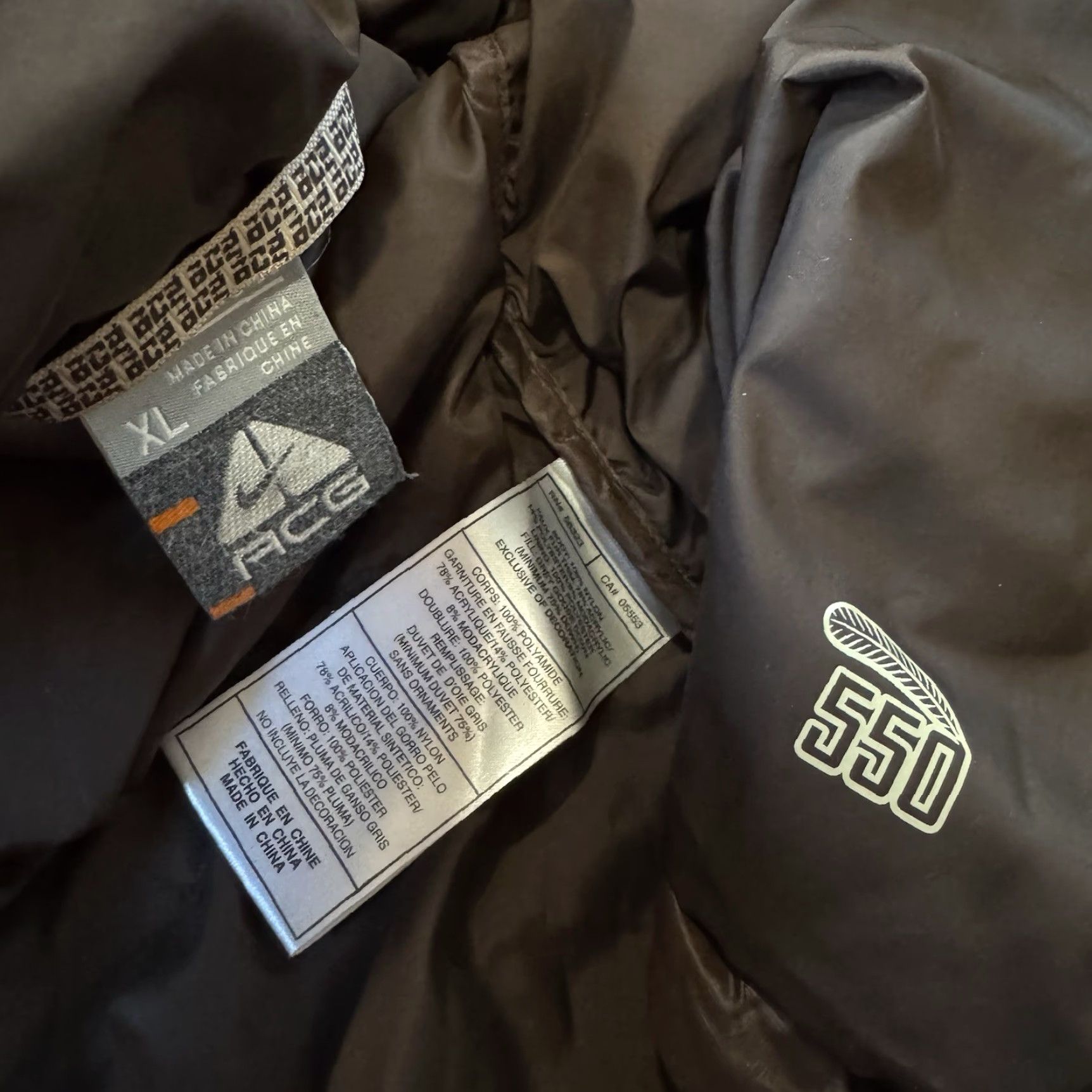 Nike ACG Nike ACG Goose Down Puffer Jacket Women’s XL Brown Zip Hooded Seasonal Outdoor Minimalist 550 Fill Size XL / US 12-14 / IT 48-50 - 4 Thumbnail
