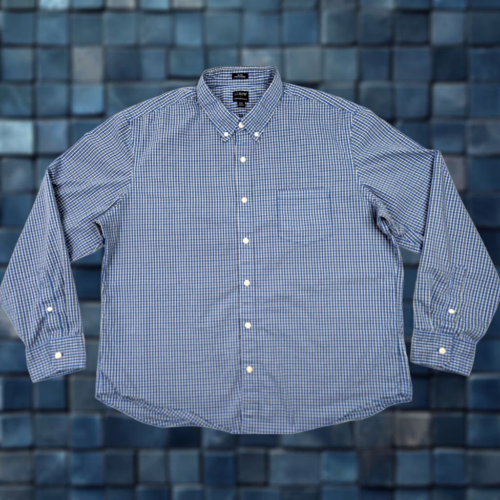 J.Crew J.CREW Slim Untucked Flex Performance Shirt Men XXL Plaid Blue Green Button Down Size US XXL / EU 58 / 5 - 1 Thumbnail