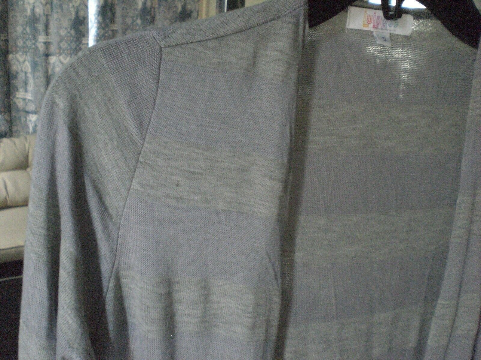 Other NWT LuLaRoe Sarah Long Cardigan (Small) Gray/Steel Stripe Size S / US 4 / IT 40 - 3 Thumbnail
