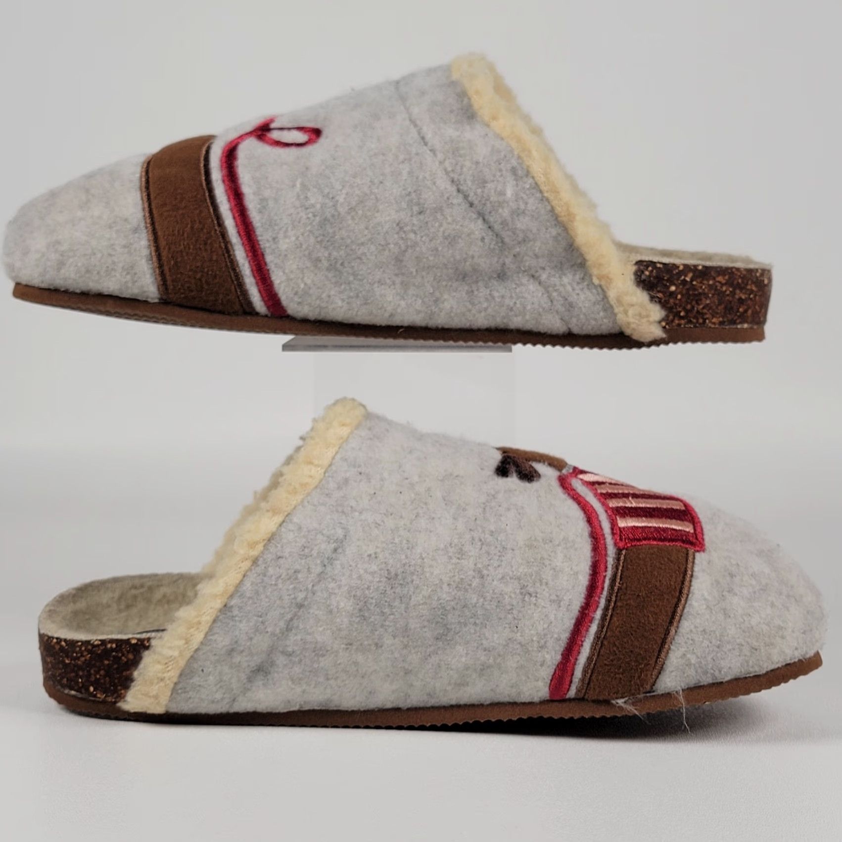 Lands' End Lands' End Women's Gray Felt Critter Scuff Slippers Mule Slip On 8 M / 38.5 Fall Winter Travel Casual Womens Slipper Size ONE SIZE - 3 Thumbnail