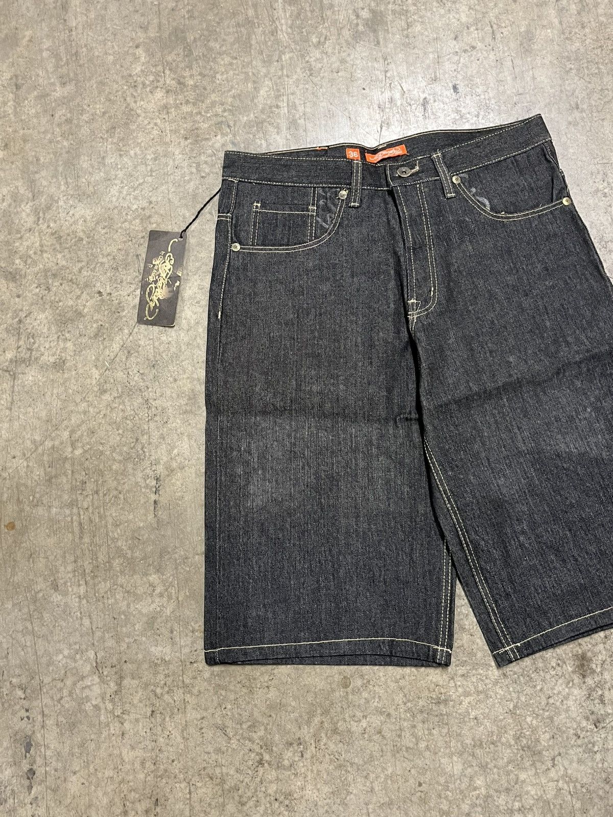 Ed Hardy × Vintage Ed hardy y2k baggy fit embroidered jorts skull rare skater Size US 36 / EU 52 - 9 Thumbnail