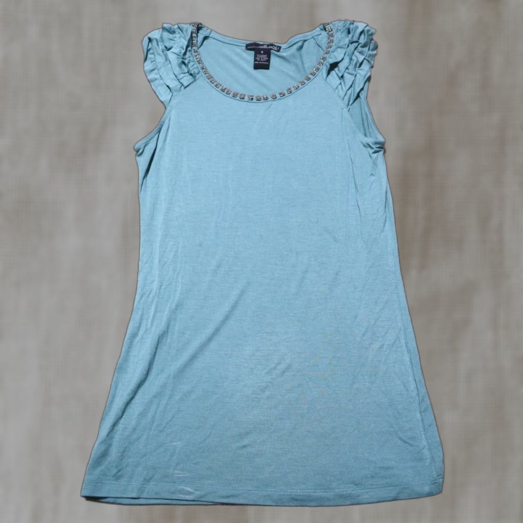 Willi Smith Willi Smith Shirt Tank Adult Women's Size S turquoise Sleeveless Top Small Woman Blues Turquoise Tank Top Size S / US 4 / IT 40 - 1 Thumbnail