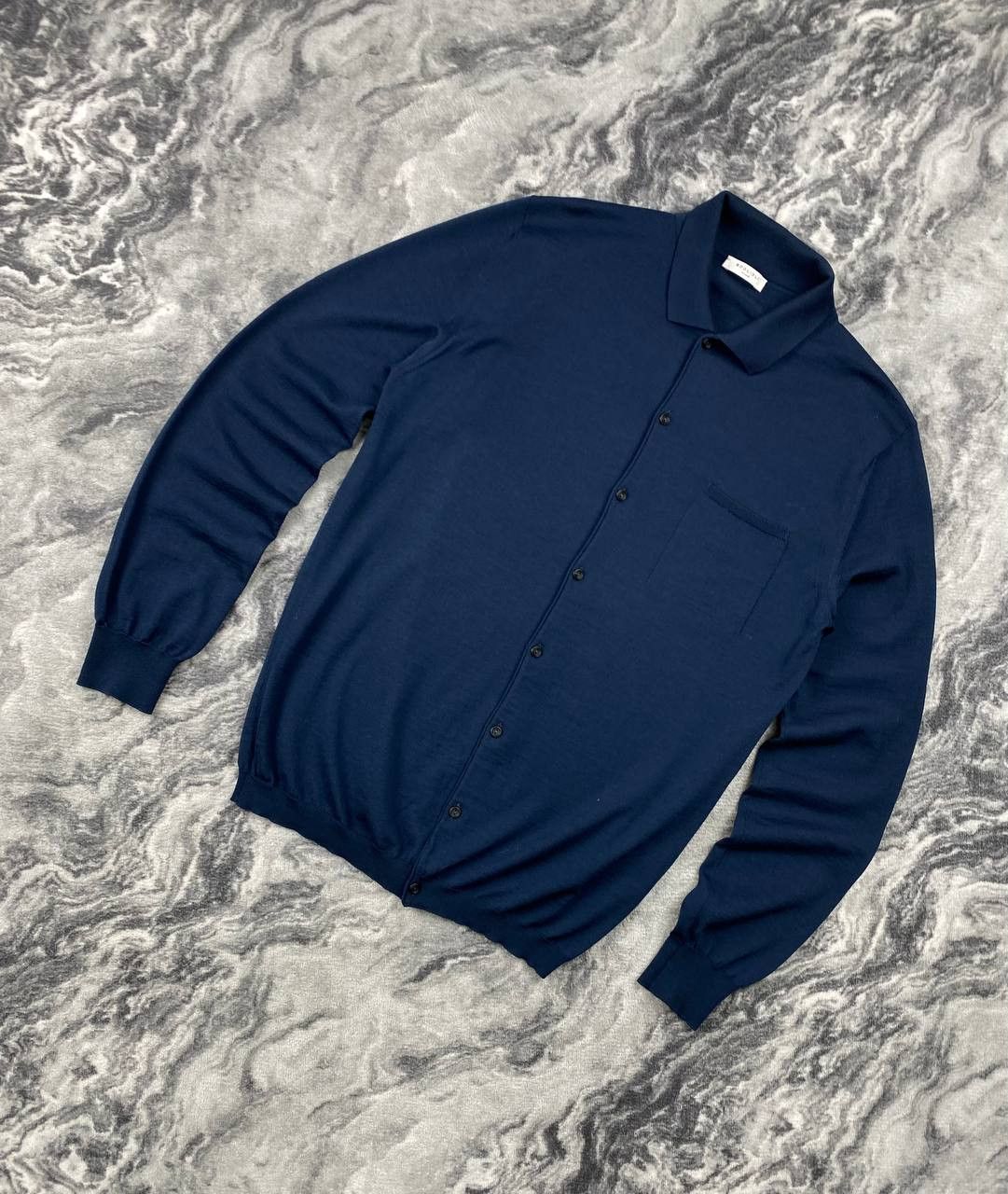 Boglioli Boglioli Polo Long Sleeve Sweater Lana Wool Men Size M Blue Size US M / EU 48-50 / 2 - 1 Thumbnail