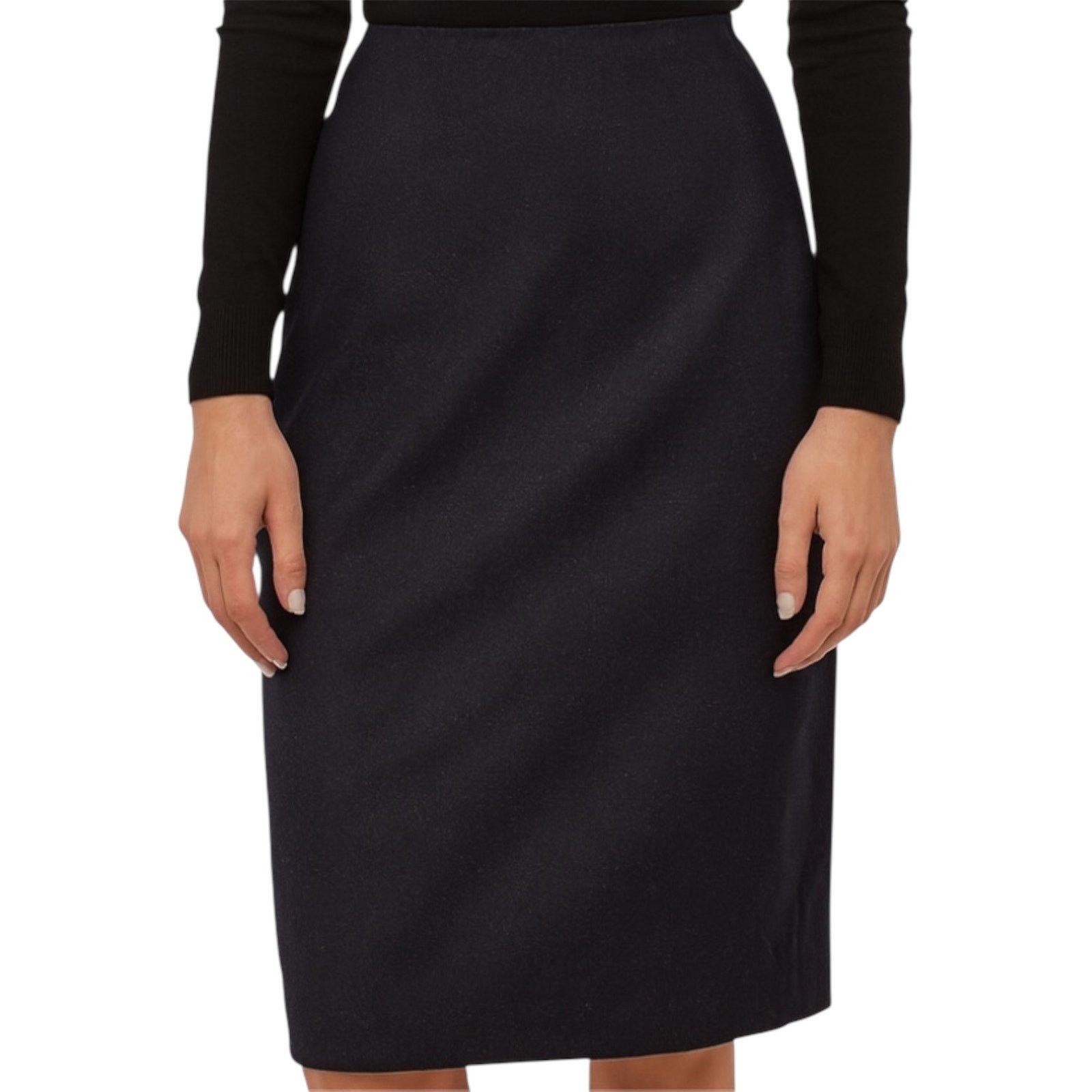 Akris Pencil Skirt Knee Length Back Zip Lined Wool Gray 8 in Grey, Women's (Size 30)