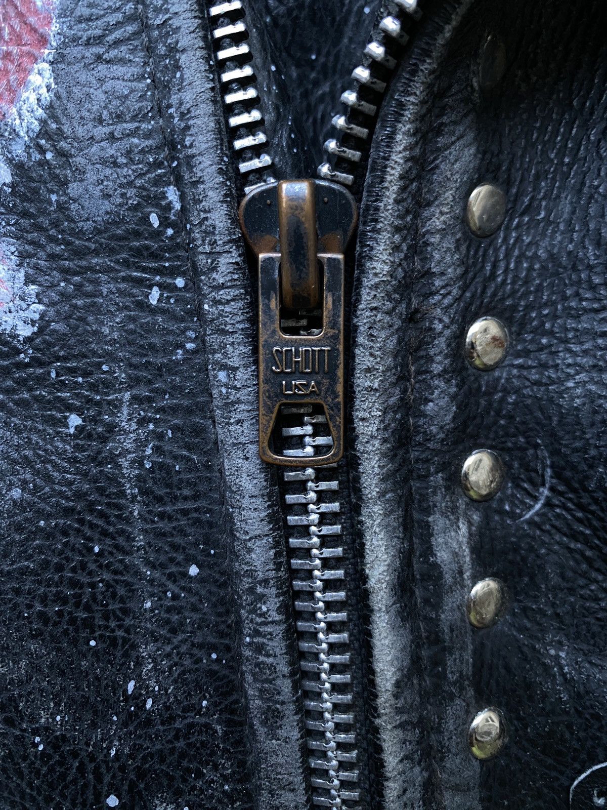Vintage Unique 80s D Pocket Studded Custom Punk Leather Biker Jacket Size US M / EU 48-50 / 2 - 10 Thumbnail