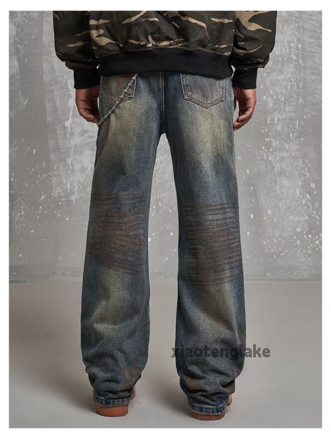 Jean × Vintage washed faded punk grunge rusty stain hiphop jeans Size US 32 / EU 48 - 8 Thumbnail