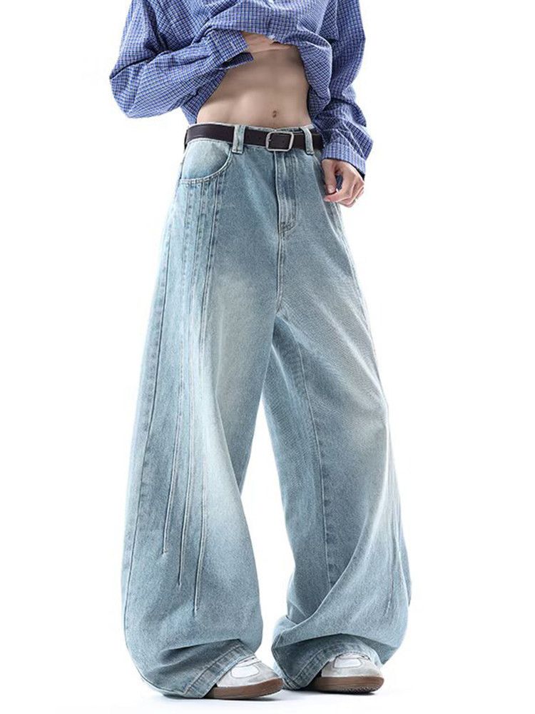 Japanese Brand Men's American-Style Washed & Paneled Curved-Leg Jeans Size US 32 / EU 48 - 4 Thumbnail