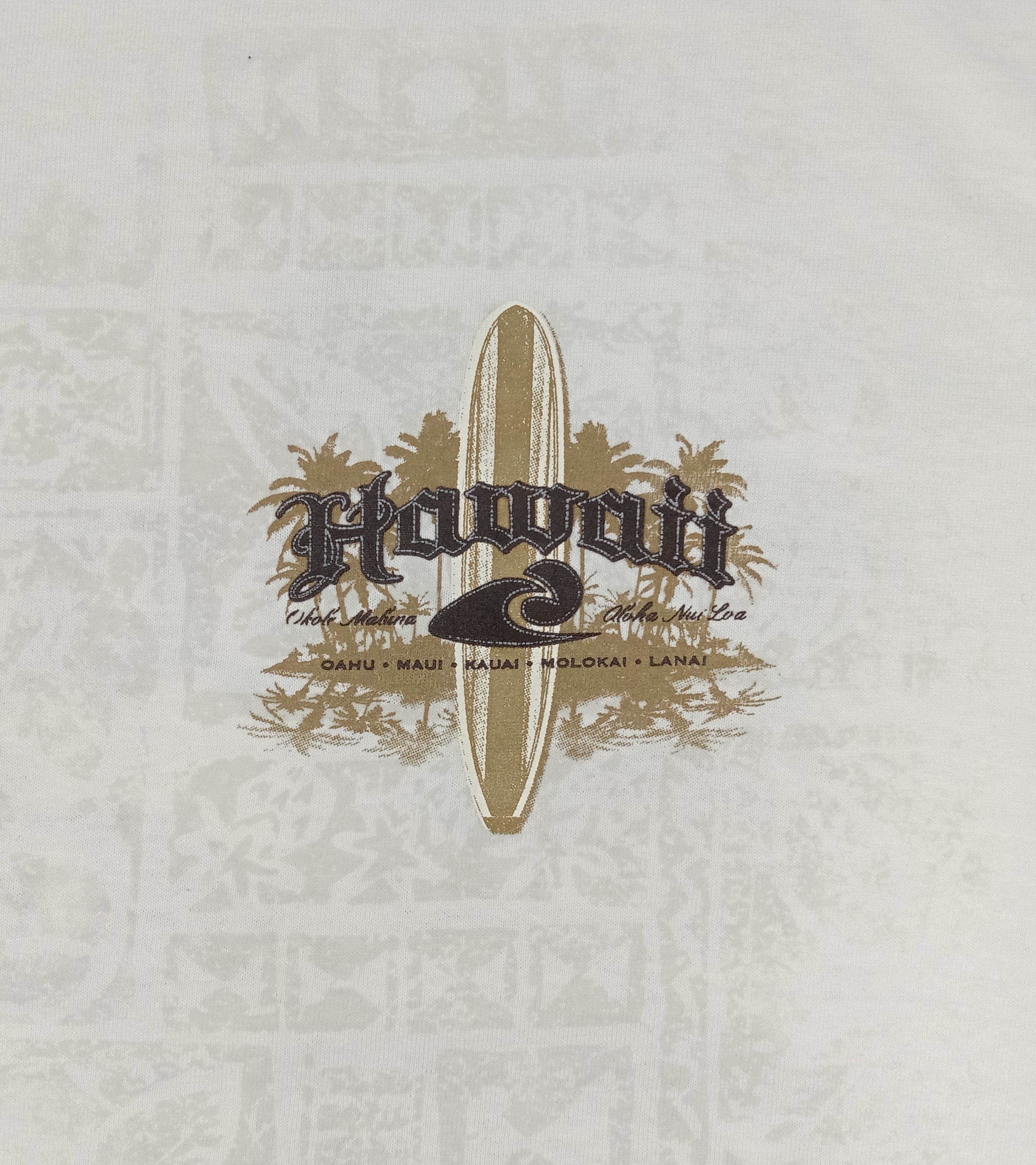 Vintage Vintage Hawaii Spell Out Surfing Board Logo T Shirt Size US XL / EU 56 / 4 - 4 Thumbnail