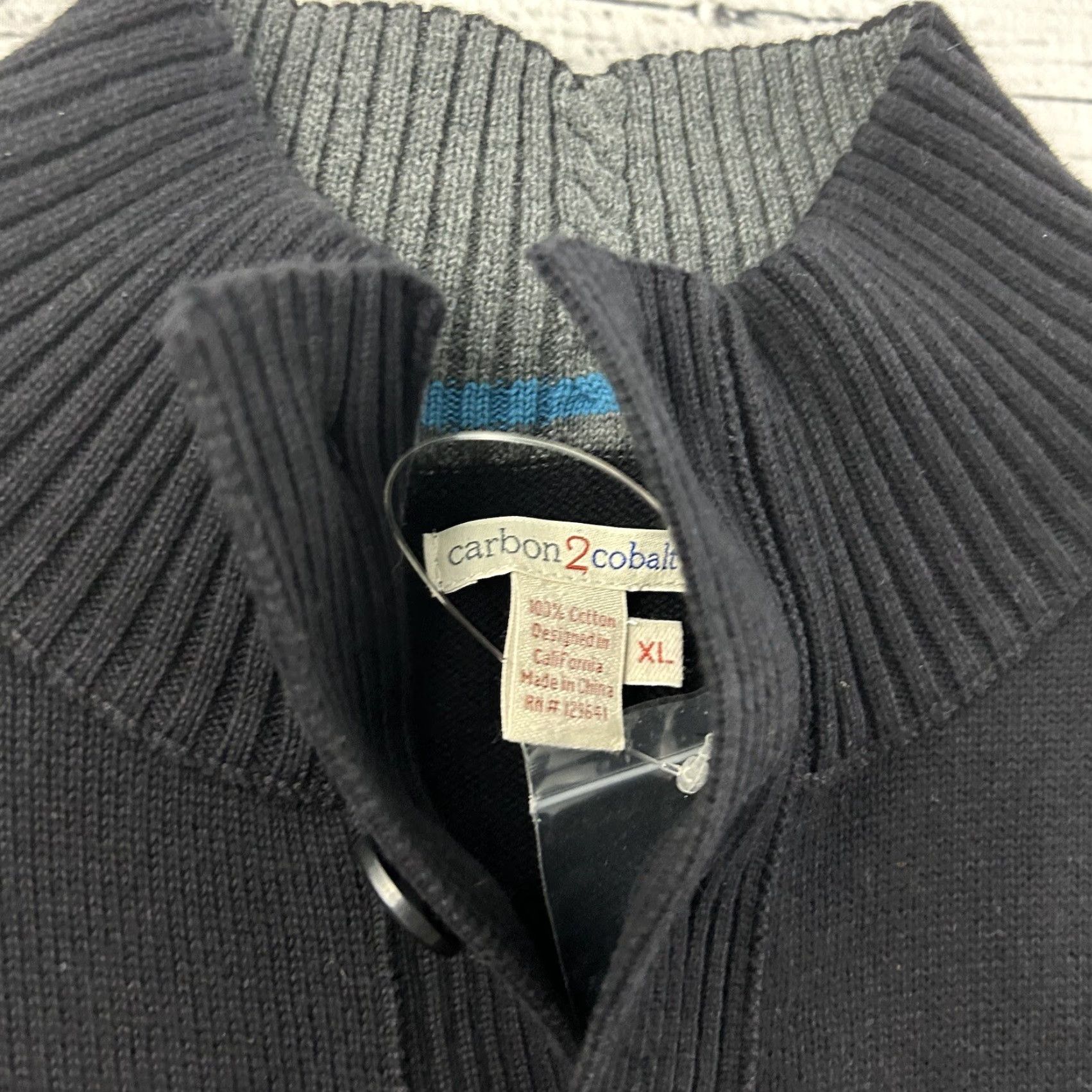 Carbon Carbon Pullover Cotton Henley Sweater Men's XL Black Knit Size XL Coal/Black Carbon Pullover Cotton Henley Sweater Mens XL Black Knit Carbon 2 Cobalt Size US XL / EU 56 / 4 - 2 Thumbnail