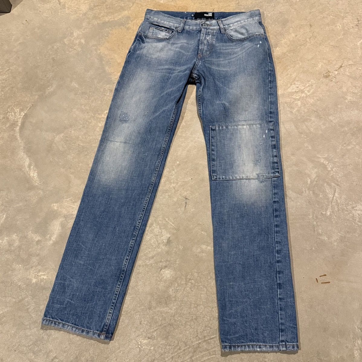 Moschino Love Moschino Patchwork Distressed Faded Jeans Grunge ERD Size US 31 - 2 Thumbnail
