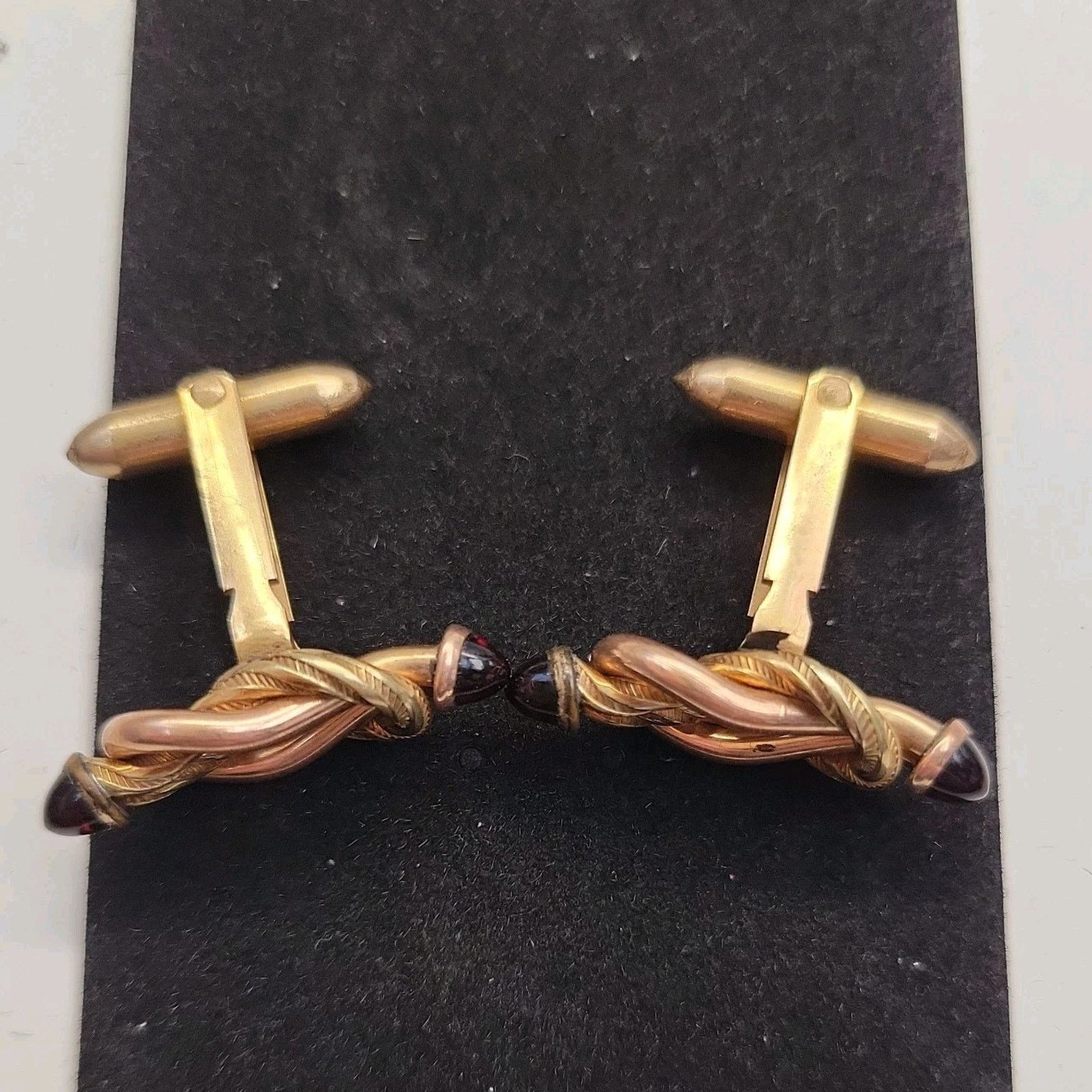 The Unbranded Brand Vintage Swank Copper & Gold Forever LoveKnot Cufflinks Red Size ONE SIZE - 3 Thumbnail