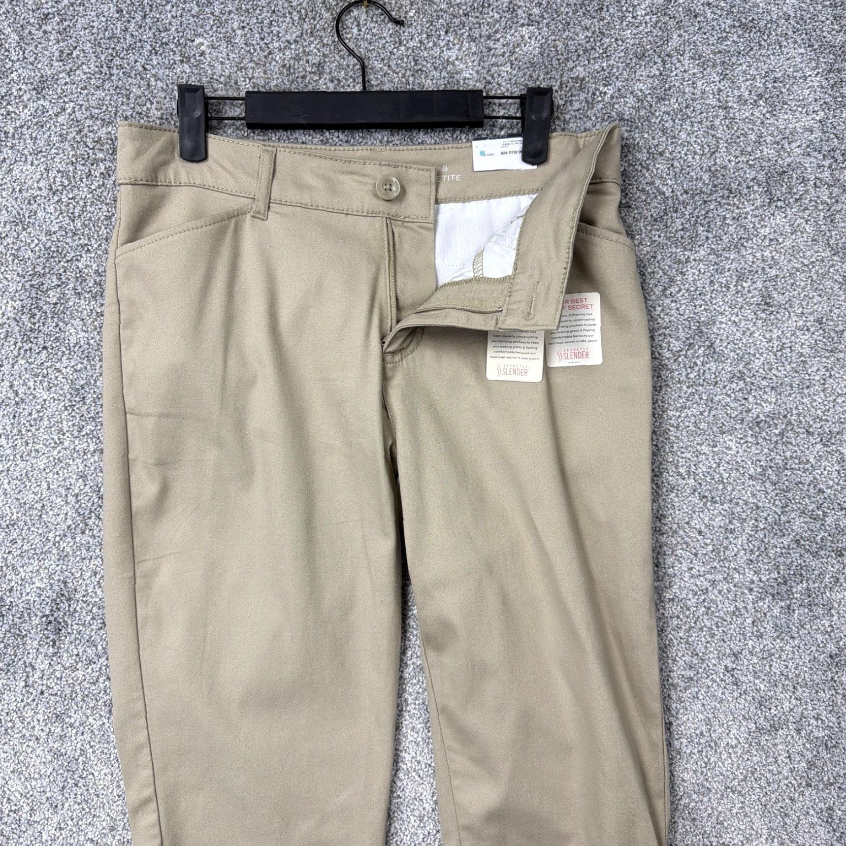 Vintage St. John's Bay Capri Pants Womens 8P 31x16 Beige Twill Stretch Chino Office Size 30" / US 8 / IT 44 - 6 Thumbnail