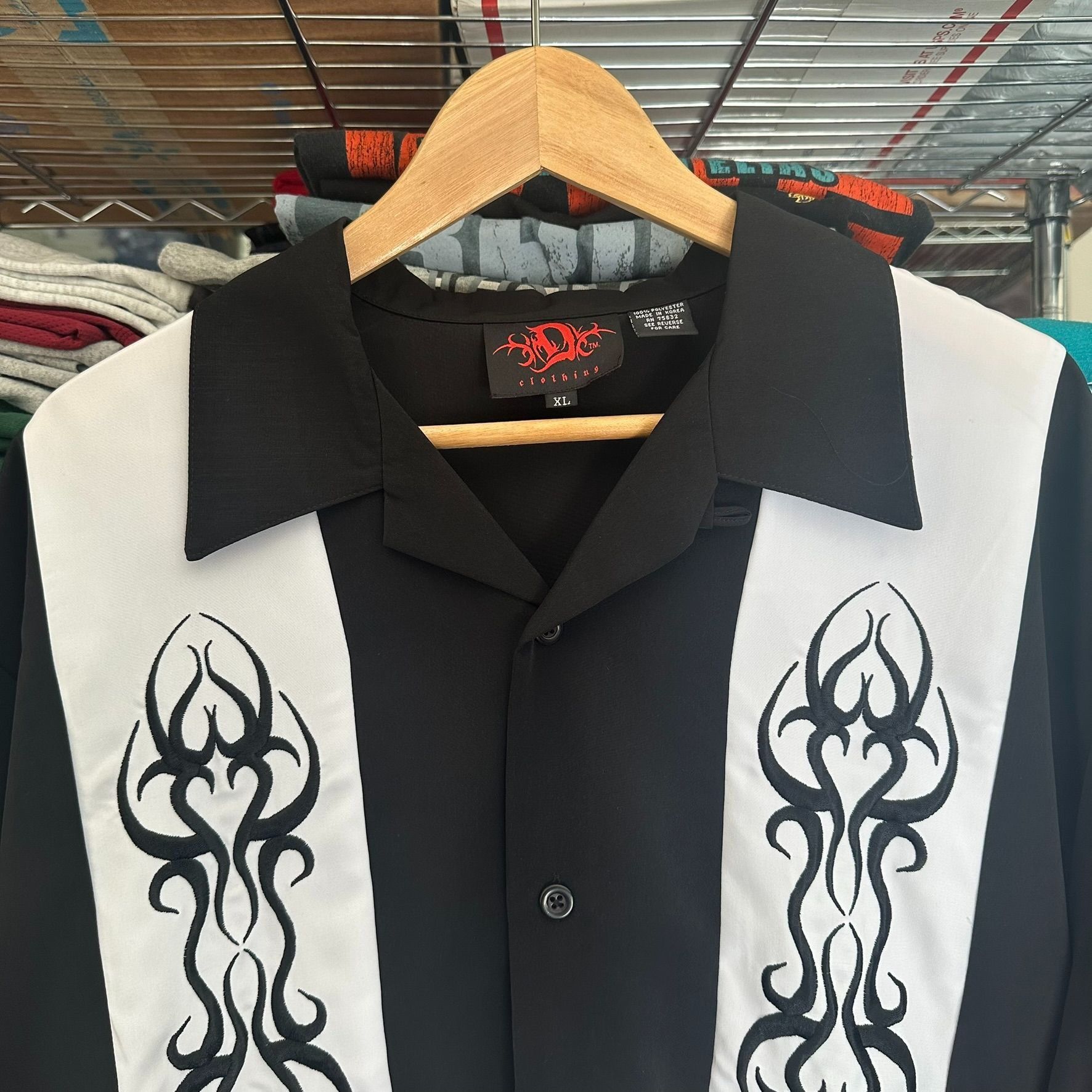 Dragonfly Vintage Y2K Dragonfly Tribal Bowling Shirt Goth Ricky Black Size US XL / EU 56 / 4 - 2 Thumbnail