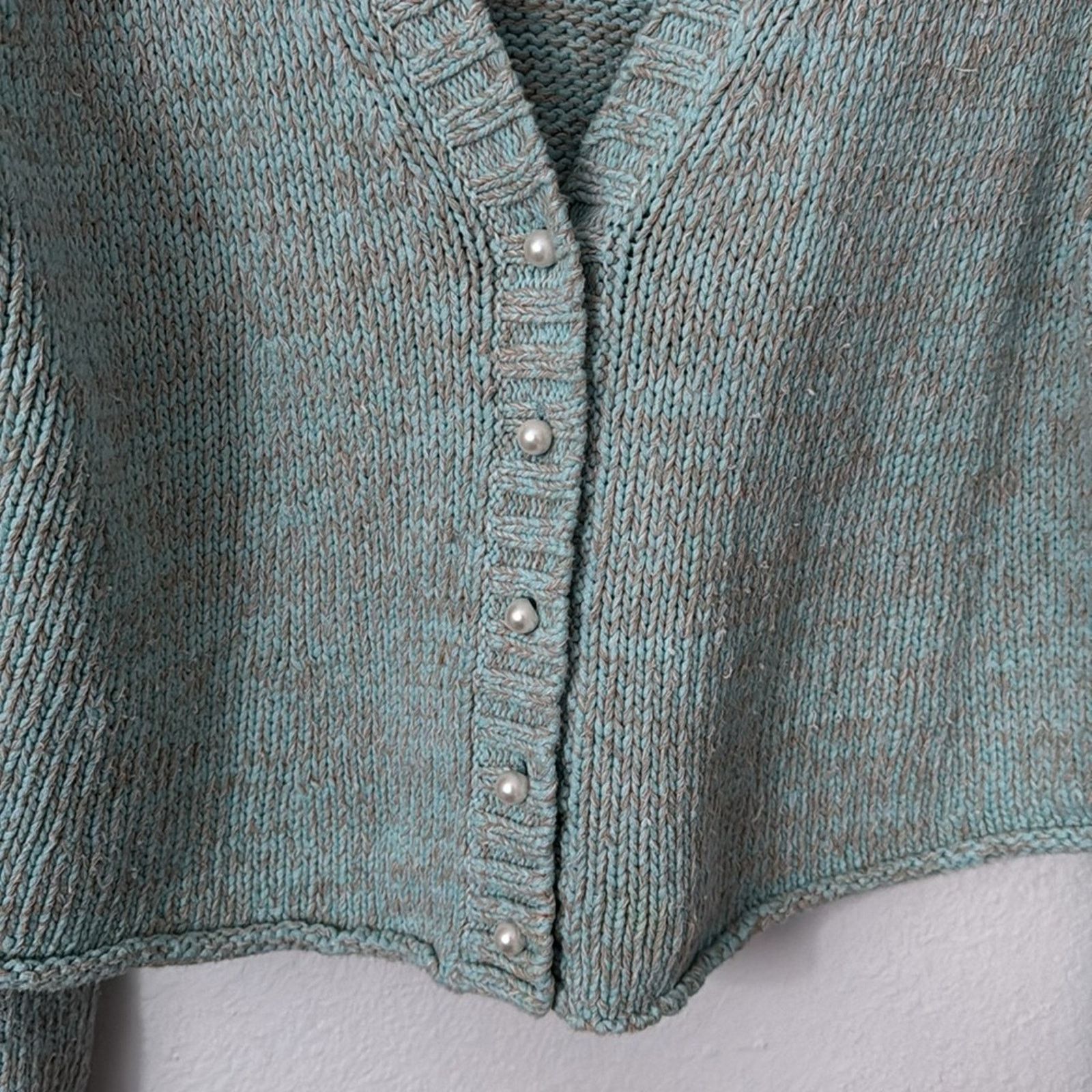 Other Dannijo Cropped Cardigan With Pearl Buttons in Blue Grey Size L / US 10 / IT 46 - 7 Thumbnail