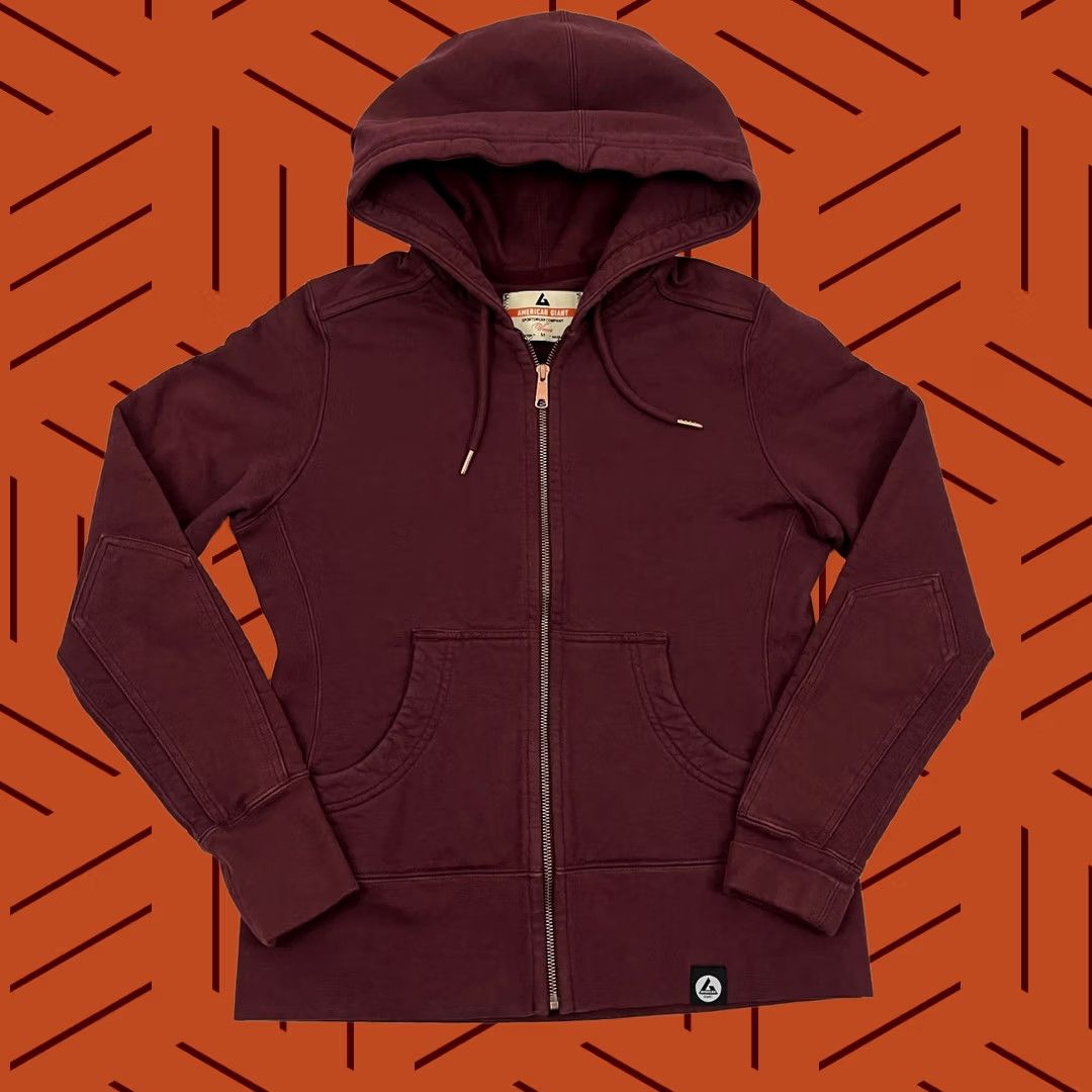 Vintage American Giant Hoodie Womens M Burgundy Maroon Heavy Cotton Sweatshirt Workwear Size M / US 6-8 / IT 42-44 - 1 Thumbnail