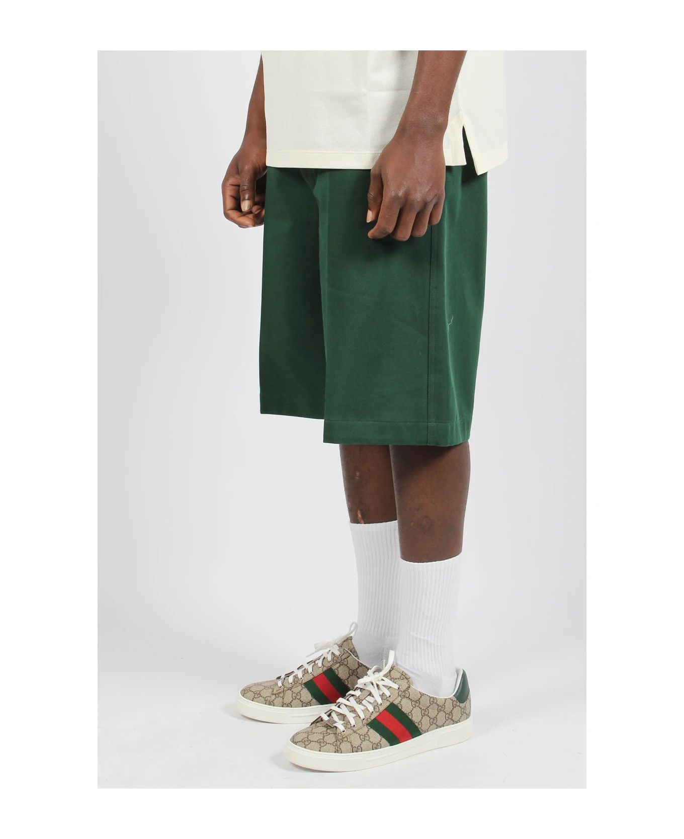 Gucci o1loc1c0126 762151 Cotton Shorts With Web Detail in Green Size US 38 / EU 54 - 3 Thumbnail