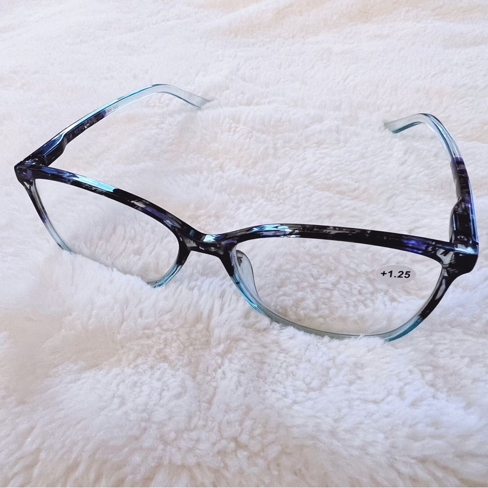 Other Emma Light Blue & Black Two Tone Reader Glasses Size ONE SIZE - 5 Thumbnail