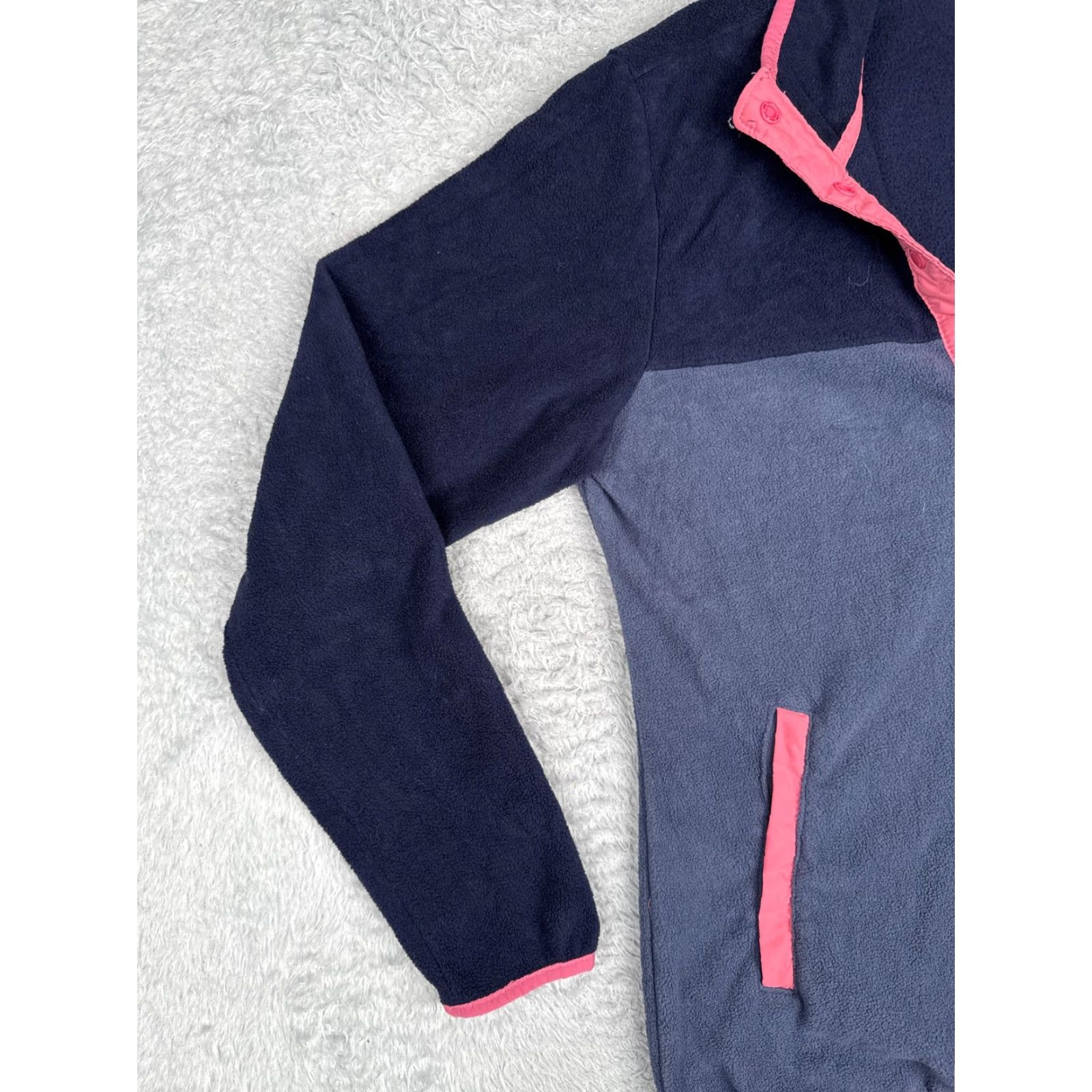 Vintage Columbia Sweater Womens Small Blue Fleece Quarter Snap Pockets Size S / US 4 / IT 40 - 3 Thumbnail