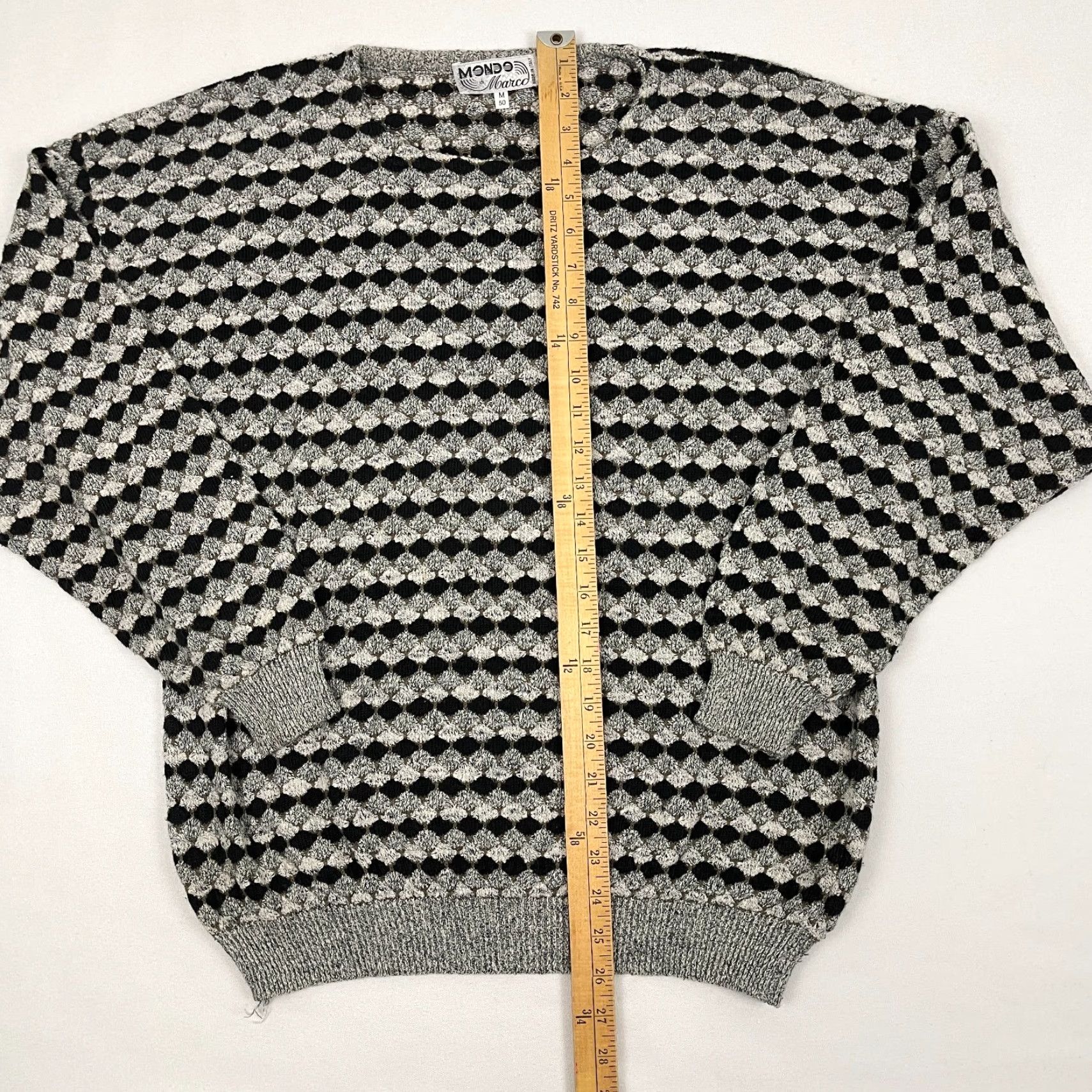 Vintage VINTAGE Mondo Di Marco Sweater Mens M Black Gray Geometric Grandpa Crewneck Jumper 90s Mens Size US M / EU 48-50 / 2 - 4 Thumbnail