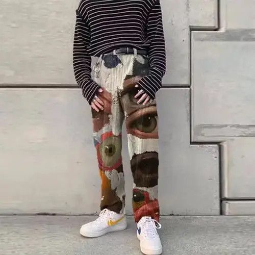 Japanese Brand face casual street fashion pants Size US 31 - 1 Thumbnail