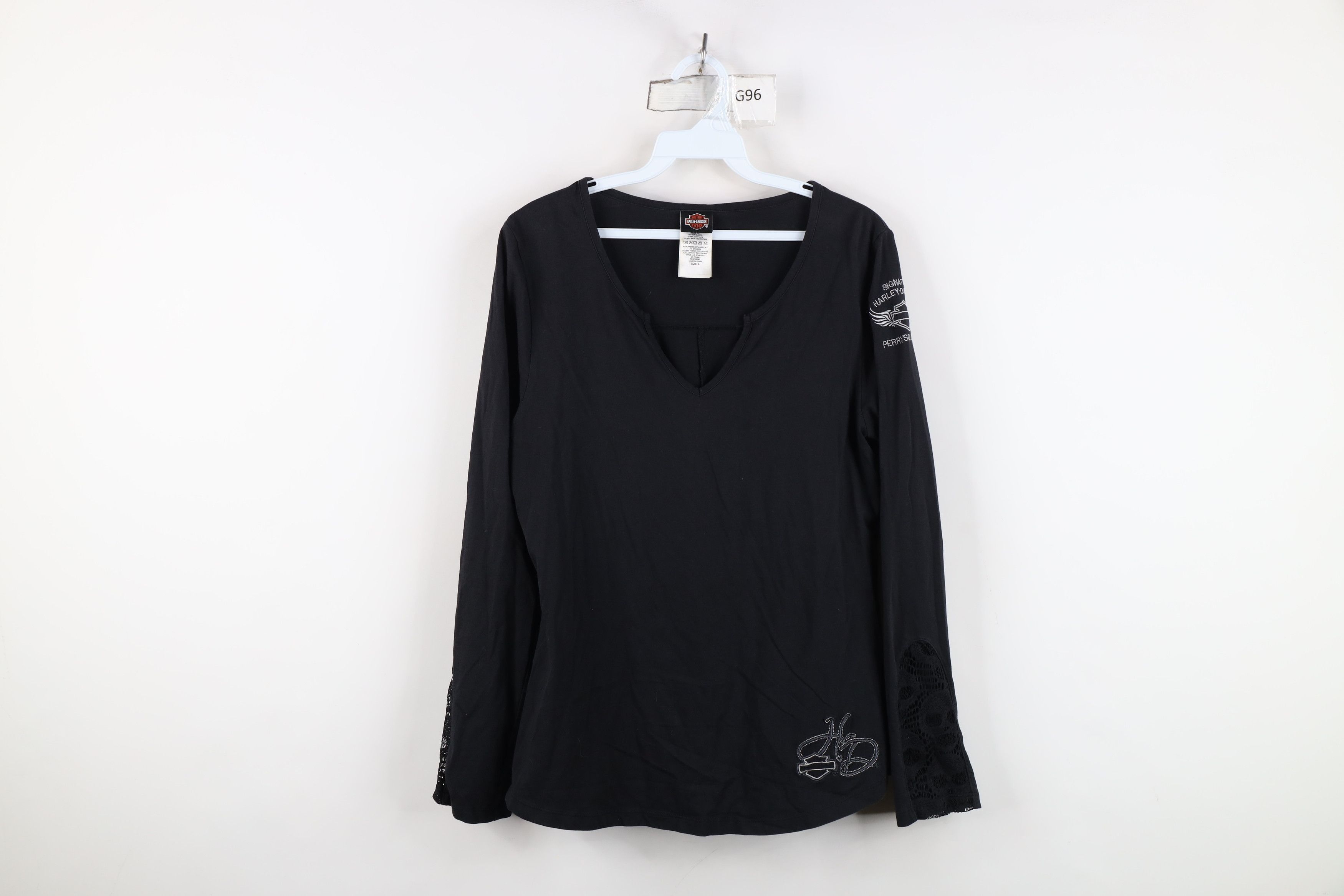 Harley Davidson Y2K Harley Davidson Skull Lace Long Sleeve T-Shirt Black Size L / US 10 / IT 46 - 1 Thumbnail