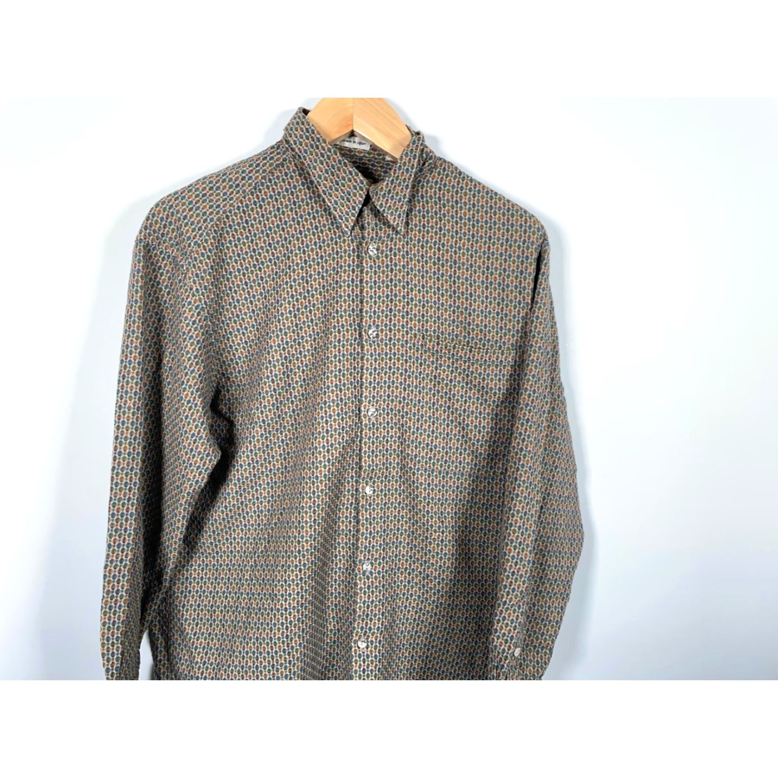 Vintage Jhane Barnes Shirt Men's Large Textured Cotton Geometric Pattern Japan Fabric Size US L / EU 52-54 / 3 - 4 Thumbnail