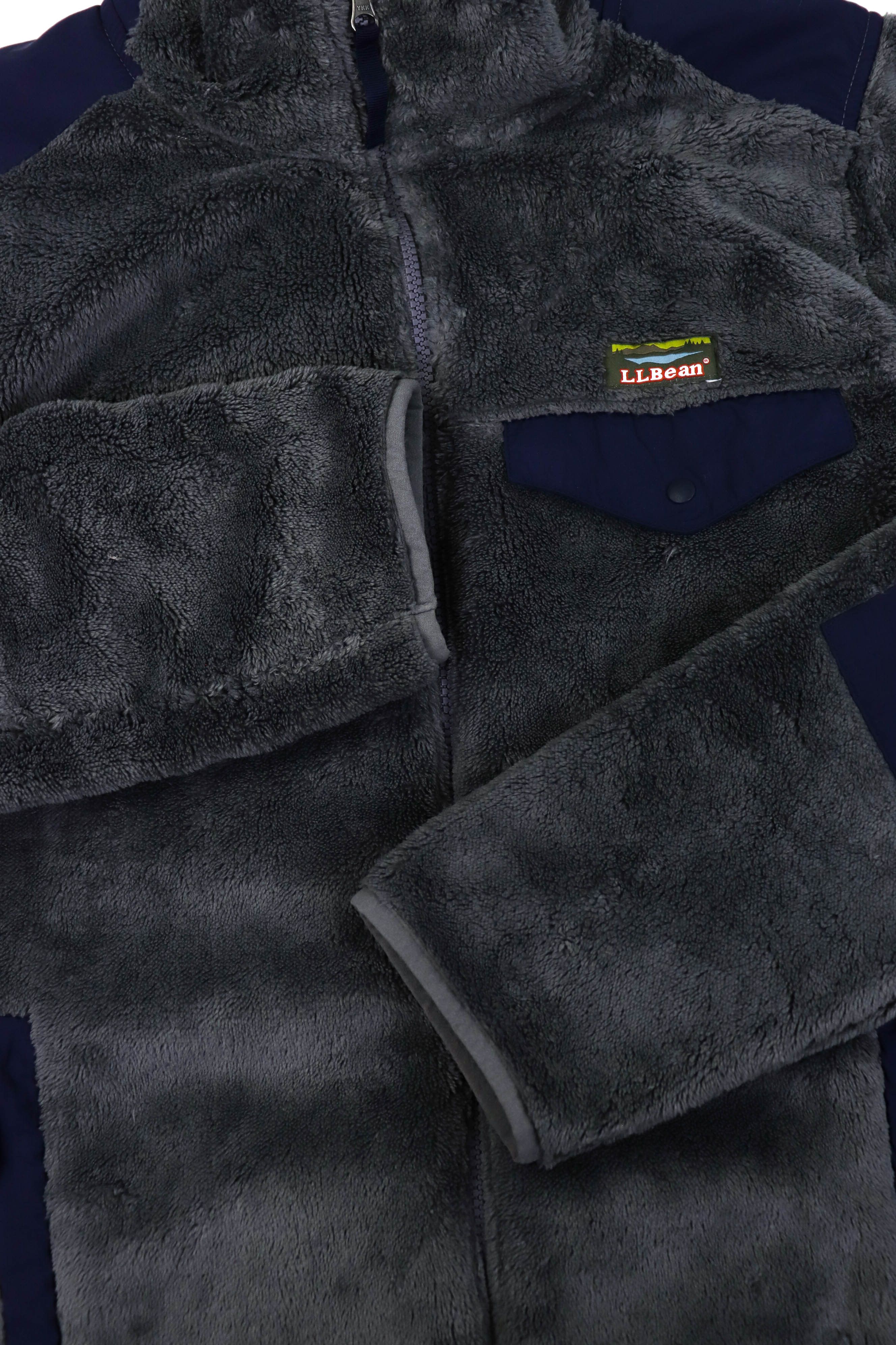 L.L. Bean L.L. Bean Gray/Blue Hi-Pile Full Zip Fleece Hiking Jacket Size US M / EU 48-50 / 2 - 8 Thumbnail