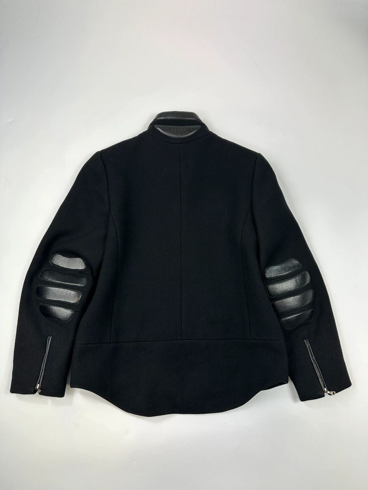Prada Prada Milano FW1999 Black Wool & Leather Jacket Size S / US 4 / IT 40 - 5 Thumbnail