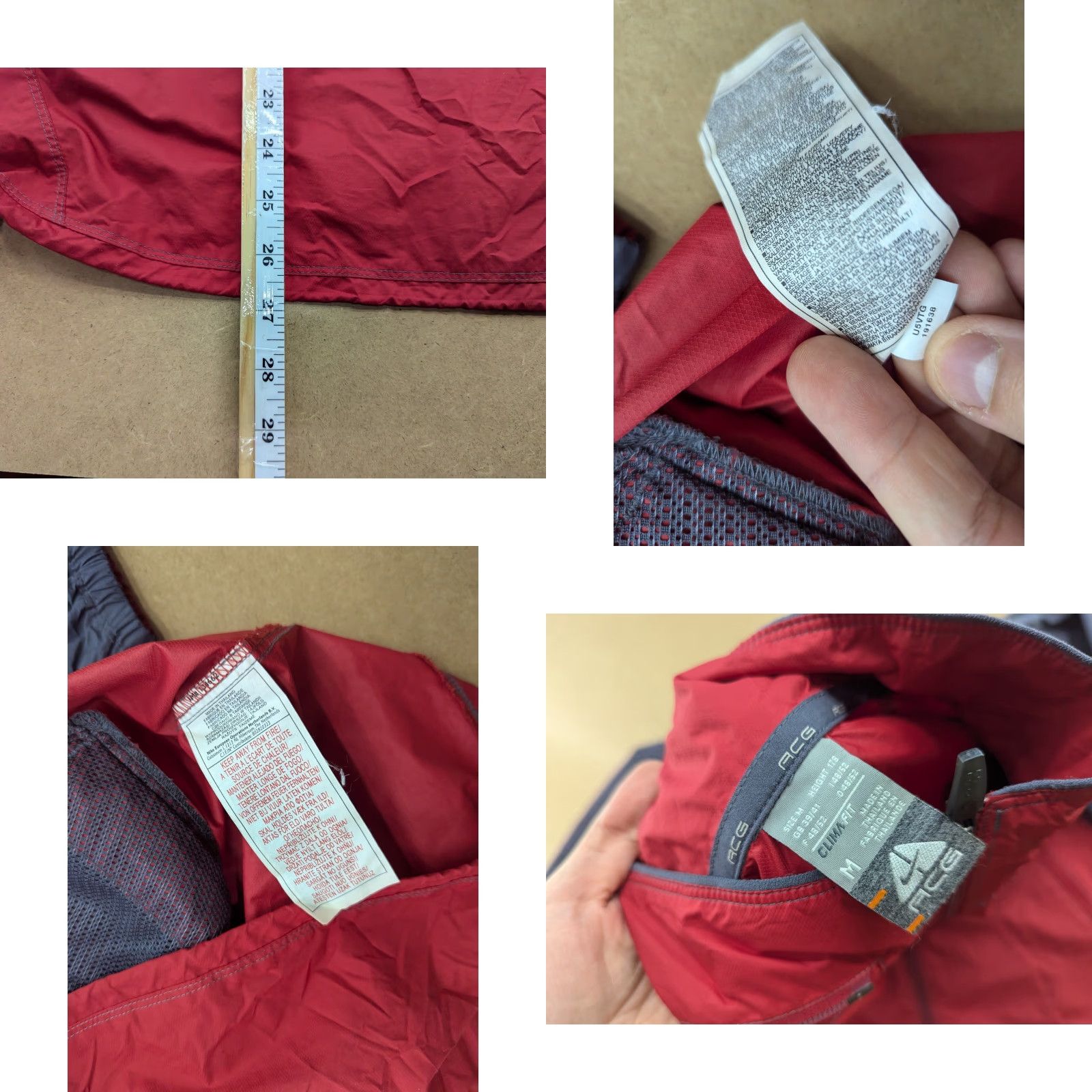 Nike ACG Nike ACG Vintage Jacket Mens M Climafit Windbreaker Red Gray Jacket Size US M / EU 48-50 / 2 - 8 Thumbnail