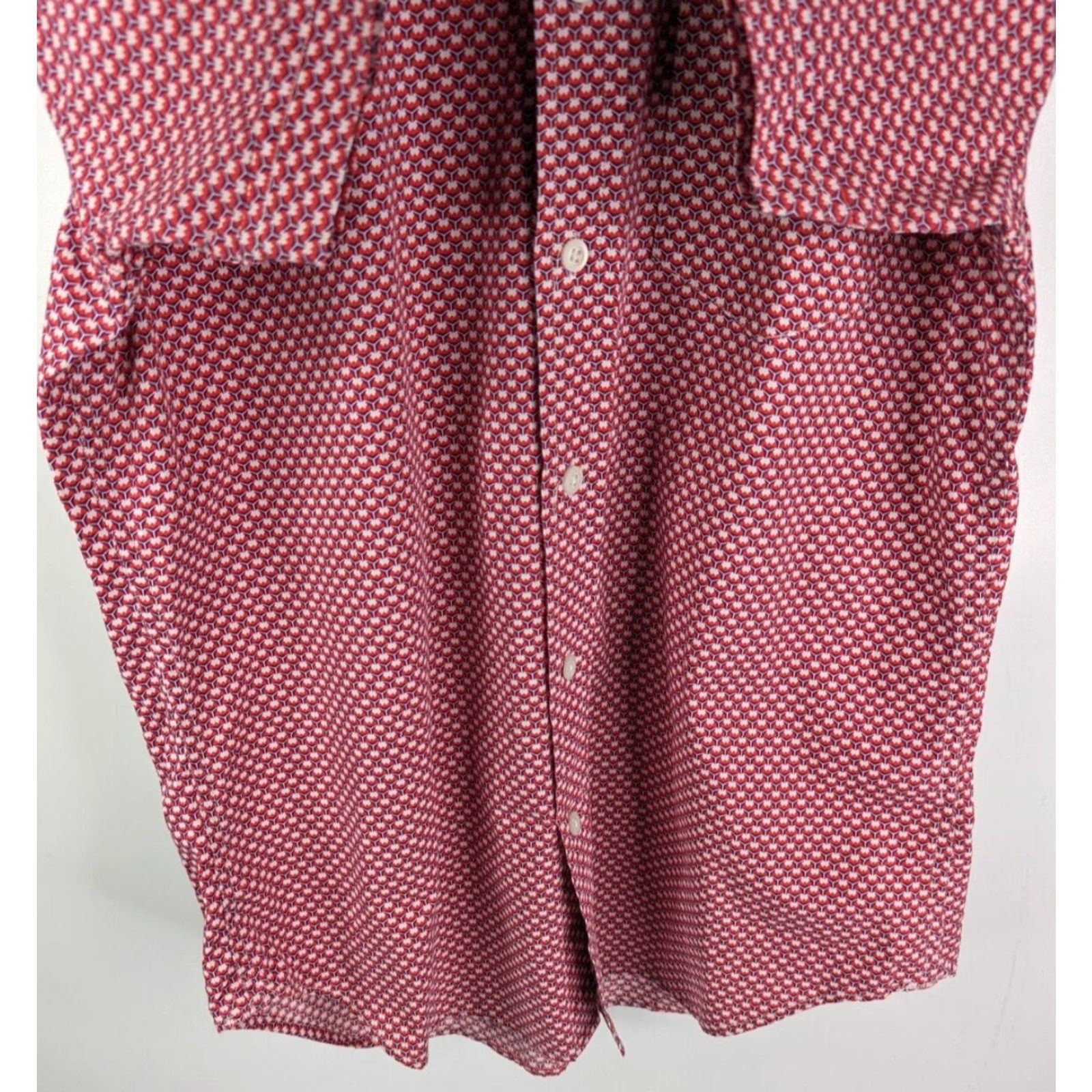 Banana Republic VINTAGE Banana Republic Milly Collection Short Sleeve Button Down Shirt Red Small No Size US S / EU 44-46 / 1 - 4 Thumbnail