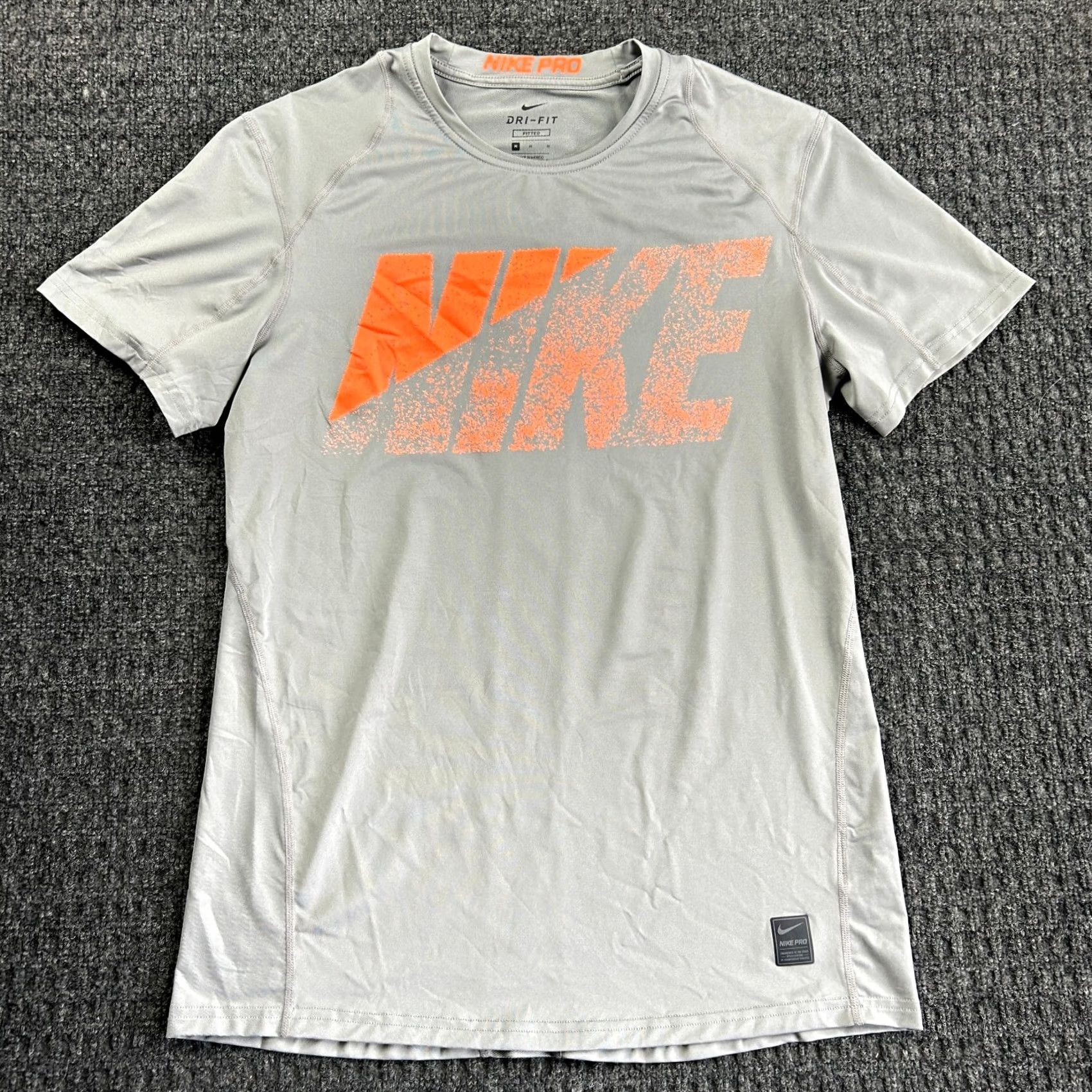 Nike Nike Pro Shirt M Gray Orange Dri-Fit Combat Compression Training Pro Nike Pro Combat Shirt M Gray Orange Dri-Fit Combat Compression Training Size US M / EU 48-50 / 2 - 2 Thumbnail
