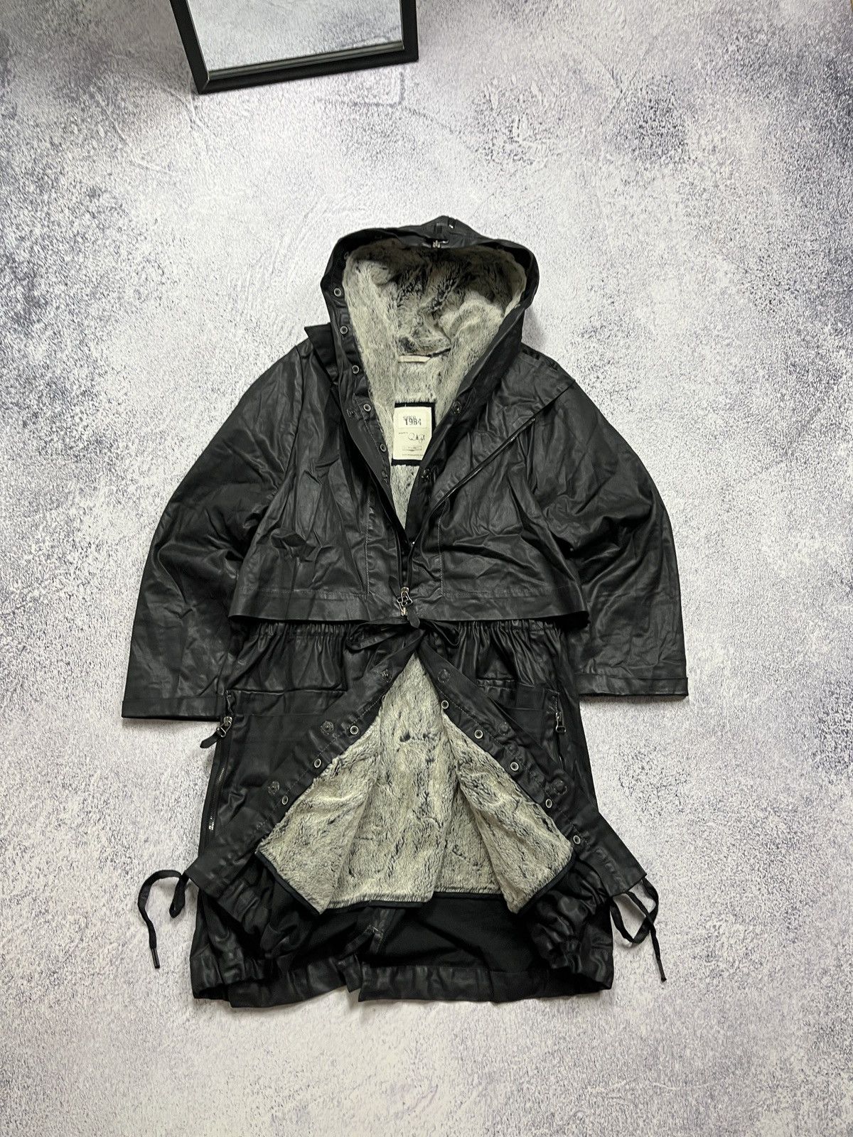 Annette Gortz × Japanese Brand Annette Gortz Avant Garde Zipped Trench Winter Jacket Rare Size S / US 4 / IT 40 - 3 Thumbnail