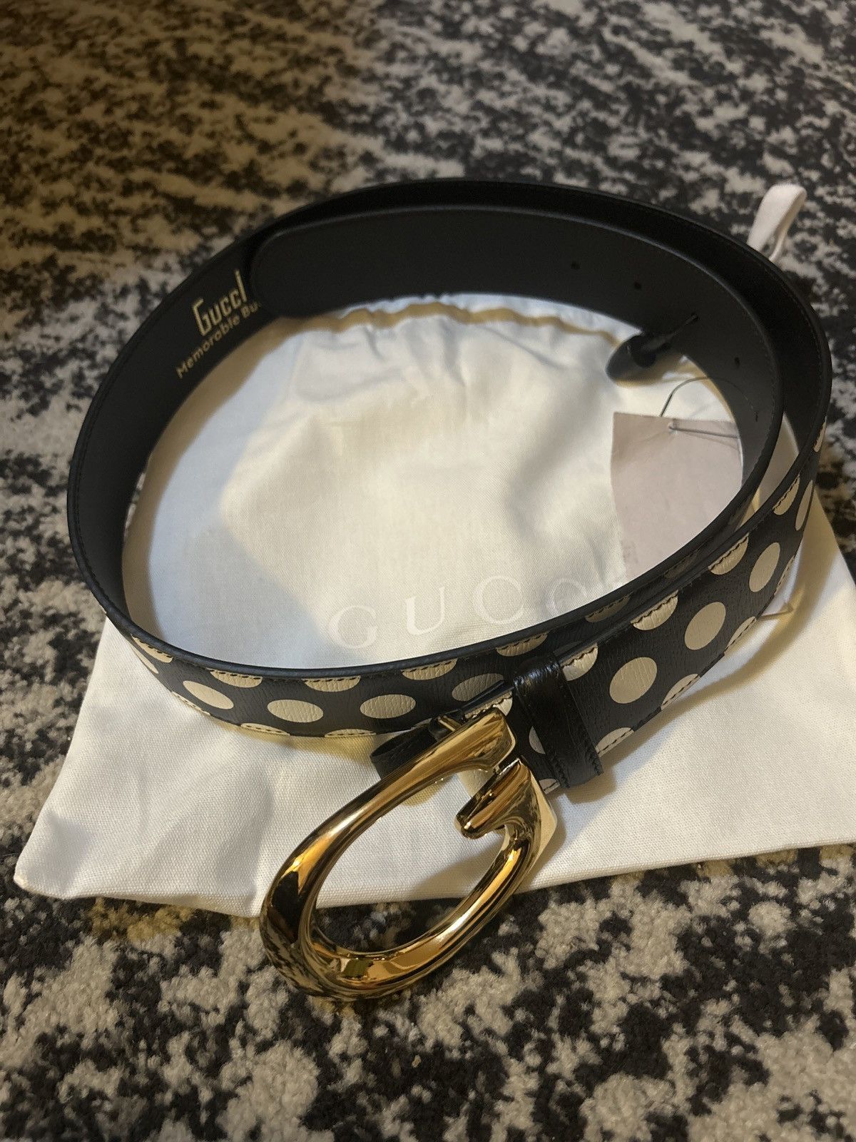 Gucci Gucci Polka Dot Memorable Buckle G Logo Leather Belt size 95 Size ONE SIZE - 4 Thumbnail