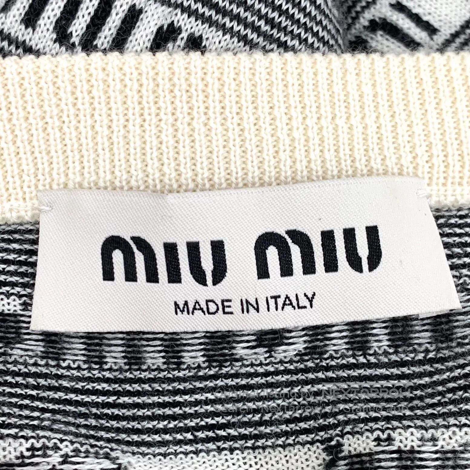 Miu Miu Miu Miu Gray striped logo letter cashmere V-neck single-br Size XS / US 0-2 / IT 36-38 - 5 Thumbnail