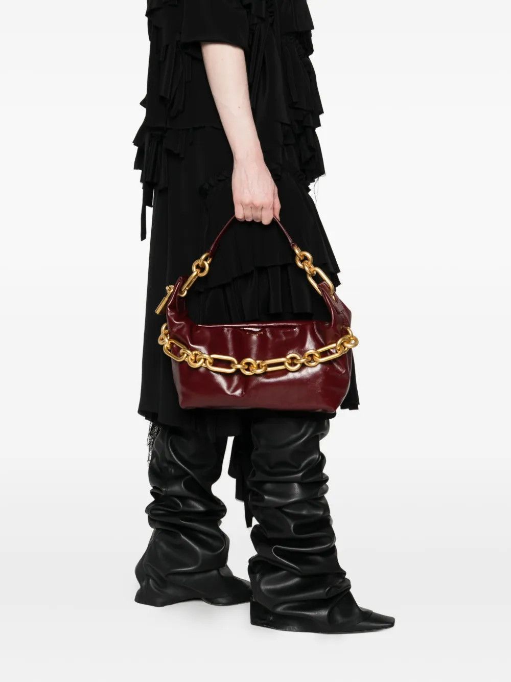 Balmain o1loc1c0526 Size: OS / Medium Sync Shoulder Bag in Burgundy Size ONE SIZE - 2 Thumbnail