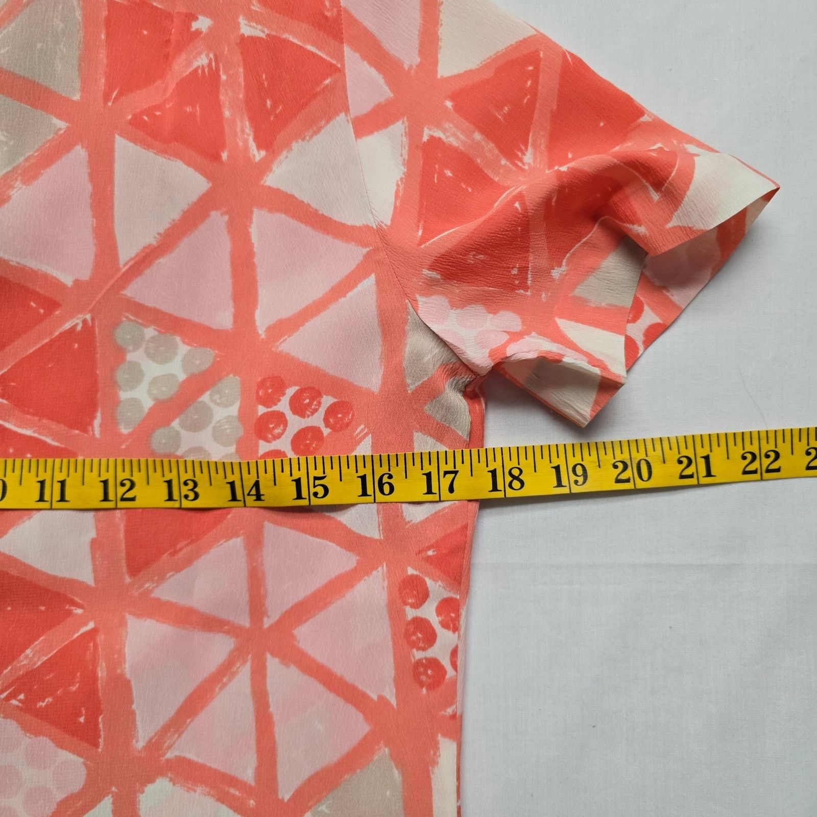 Vintage Vintage Majestic Blouse Coral Geometric Print Button Shirt Size L / US 10 / IT 46 - 6 Thumbnail