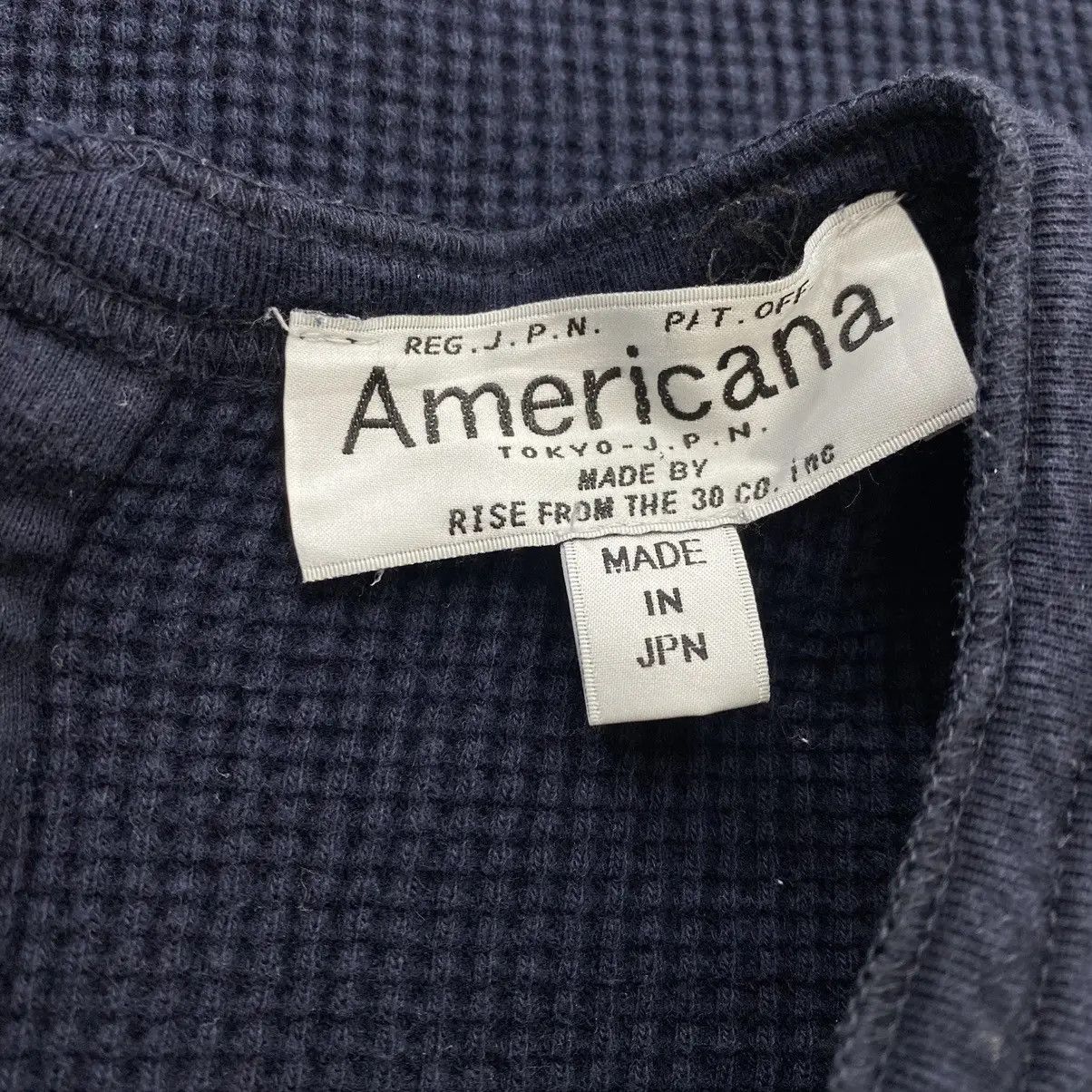 Vintage Vintage AMERICANA TOKYO JAPAN Indigo Tee Shirt Size L / US 10 / IT 46 - 7 Thumbnail