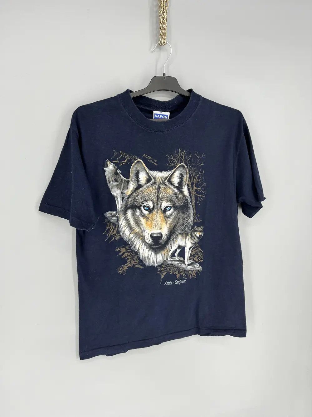 Vintage Vintage 90s Wolf Face Boxy Fit Tee Toys Rock Size M Size US M / EU 48-50 / 2 - 2 Thumbnail